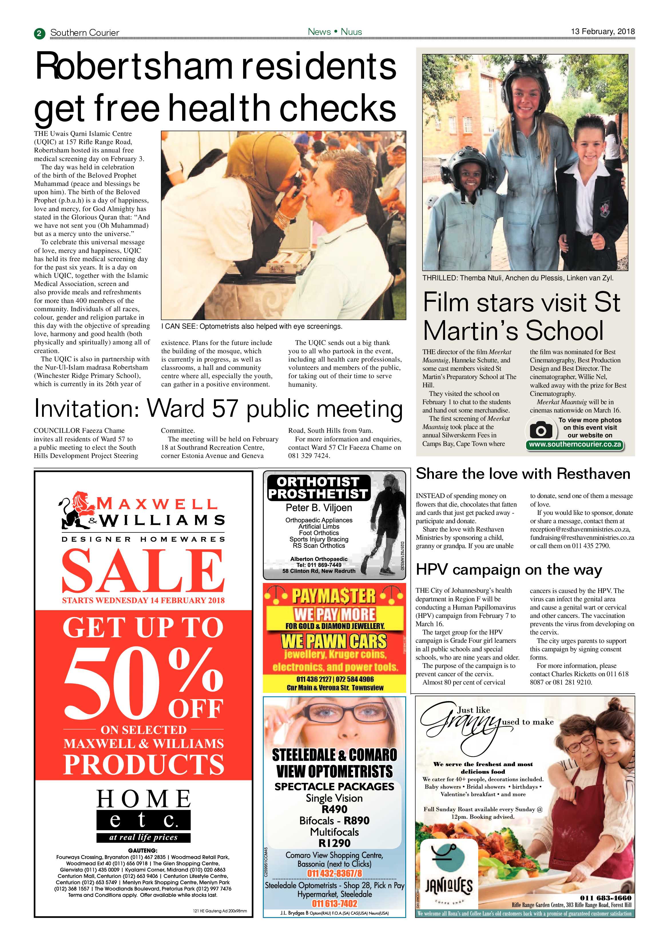 Southern Courier 13 February 2018 page 2