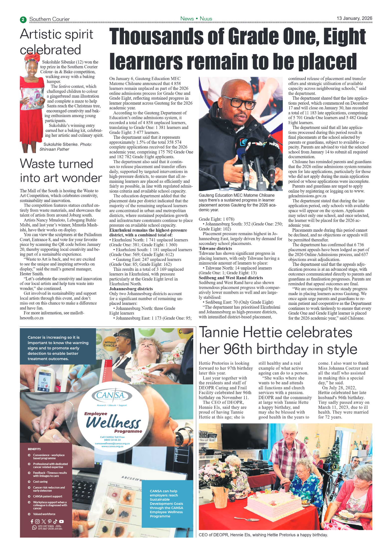 Southern Courier 13 January 2026 page 4