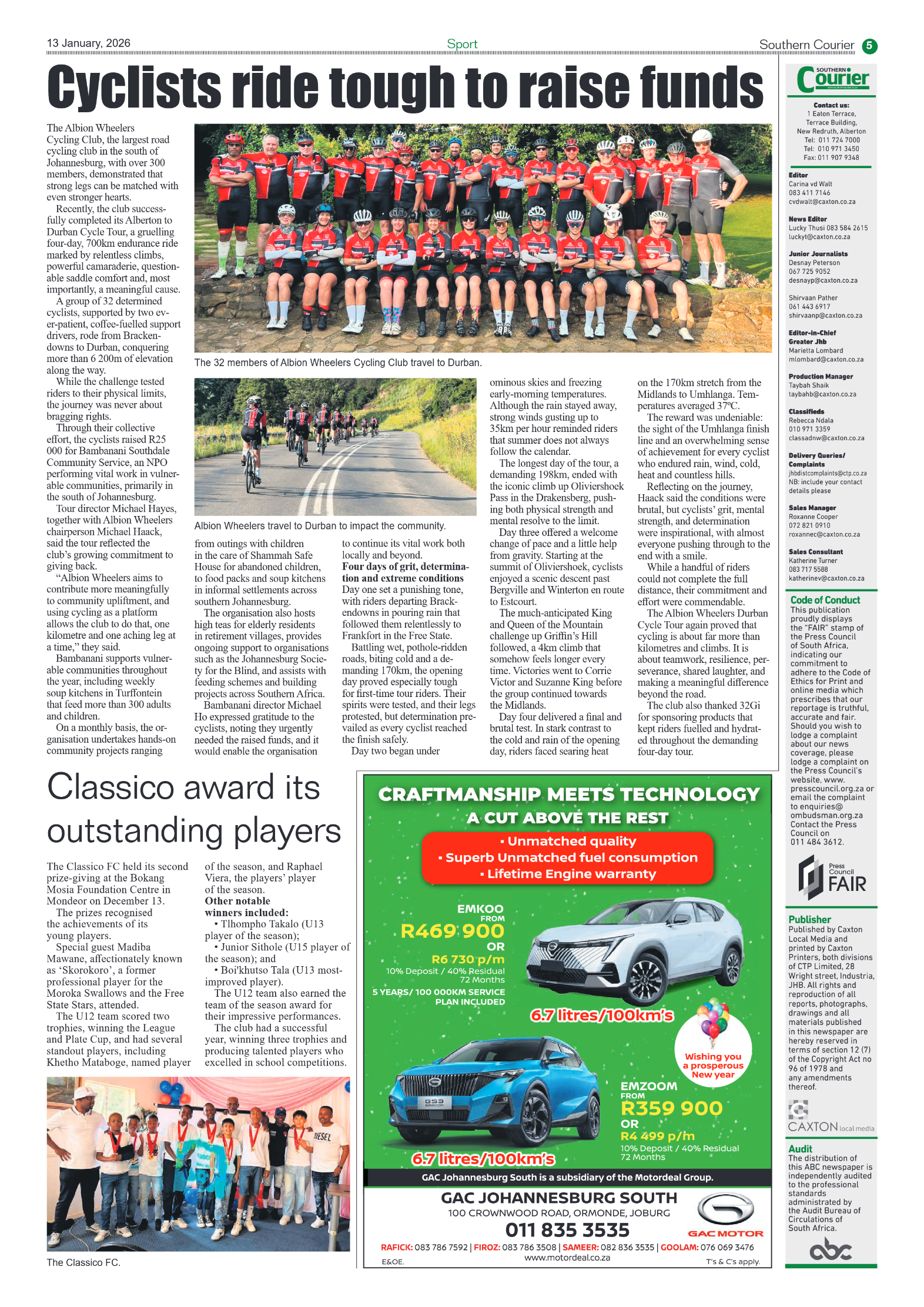 Southern Courier 13 January 2026 page 7