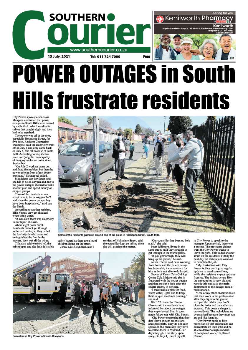 Southern Courier 13 July 2021 page 1