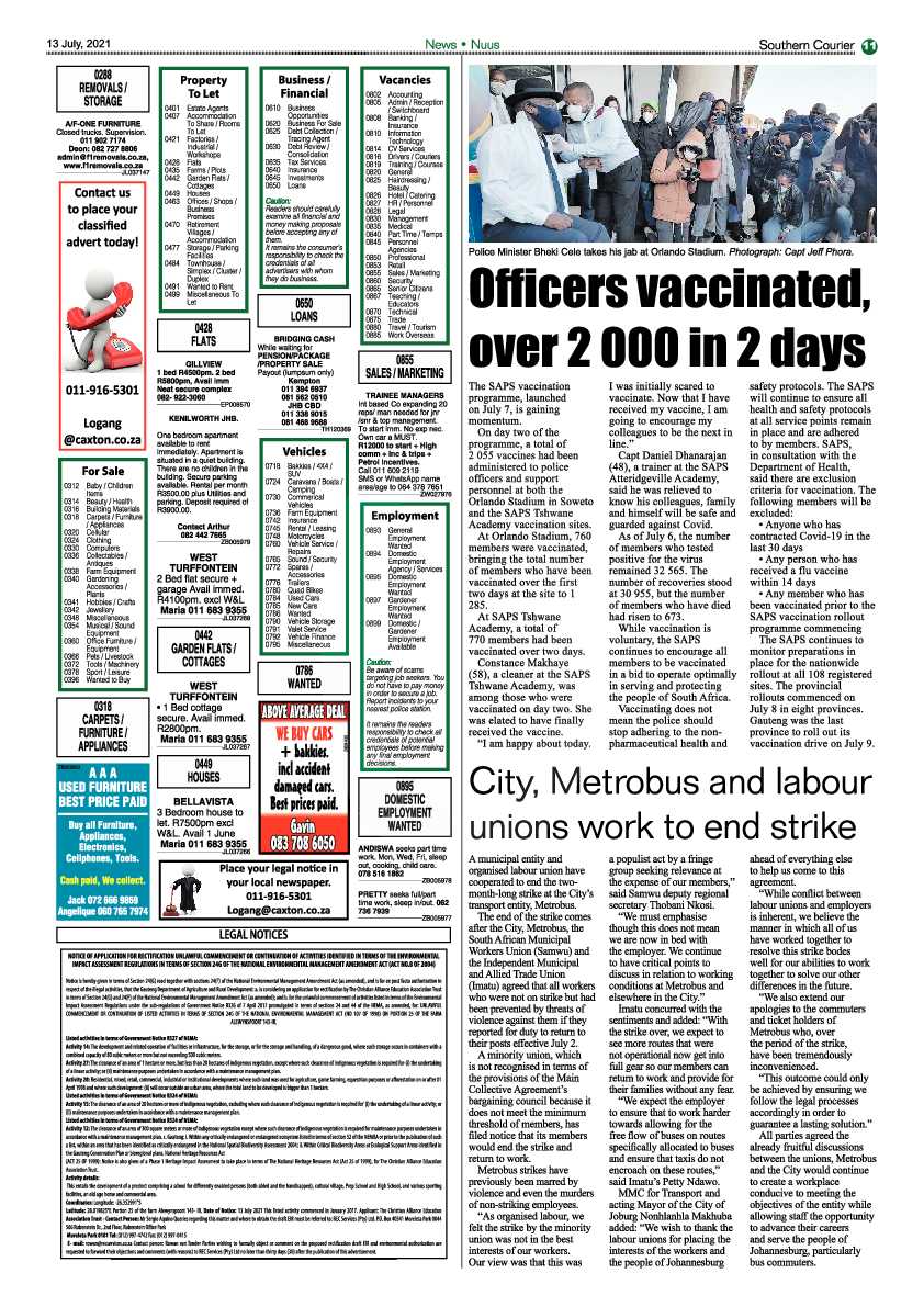 Southern Courier 13 July 2021 page 11