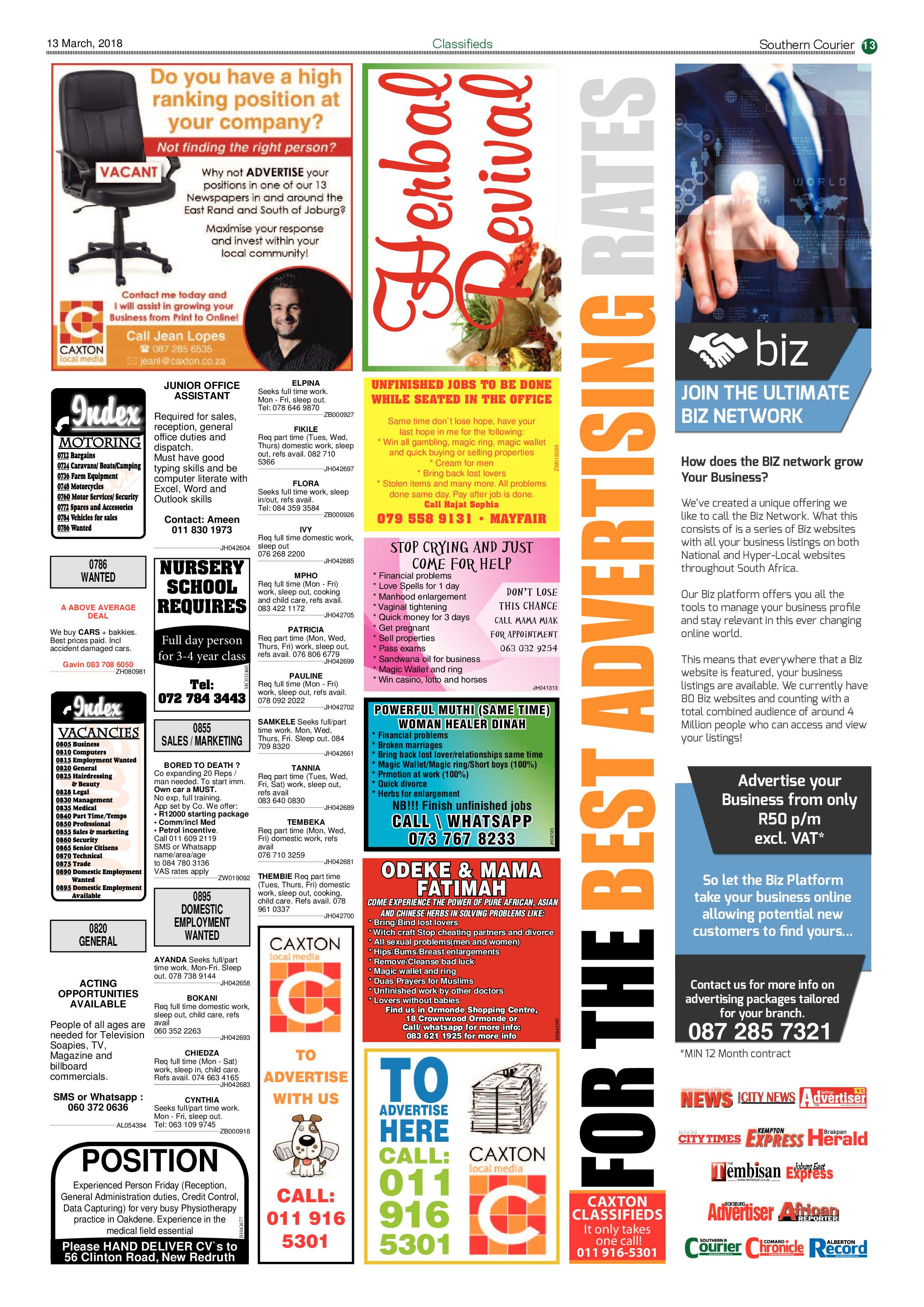 Southern Courier 13 March 2018 page 13