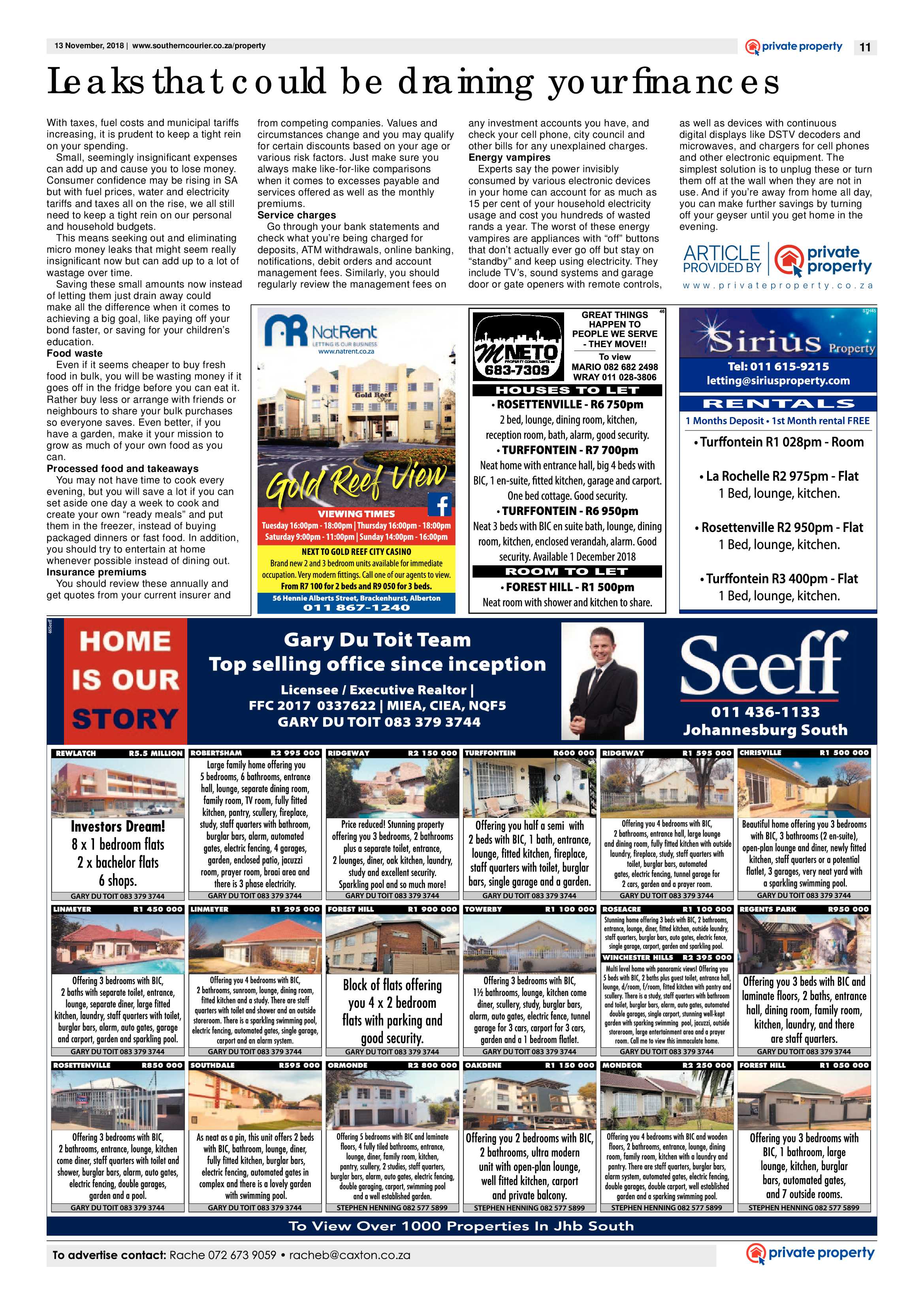 Southern Courier 13 November 2018 page 11