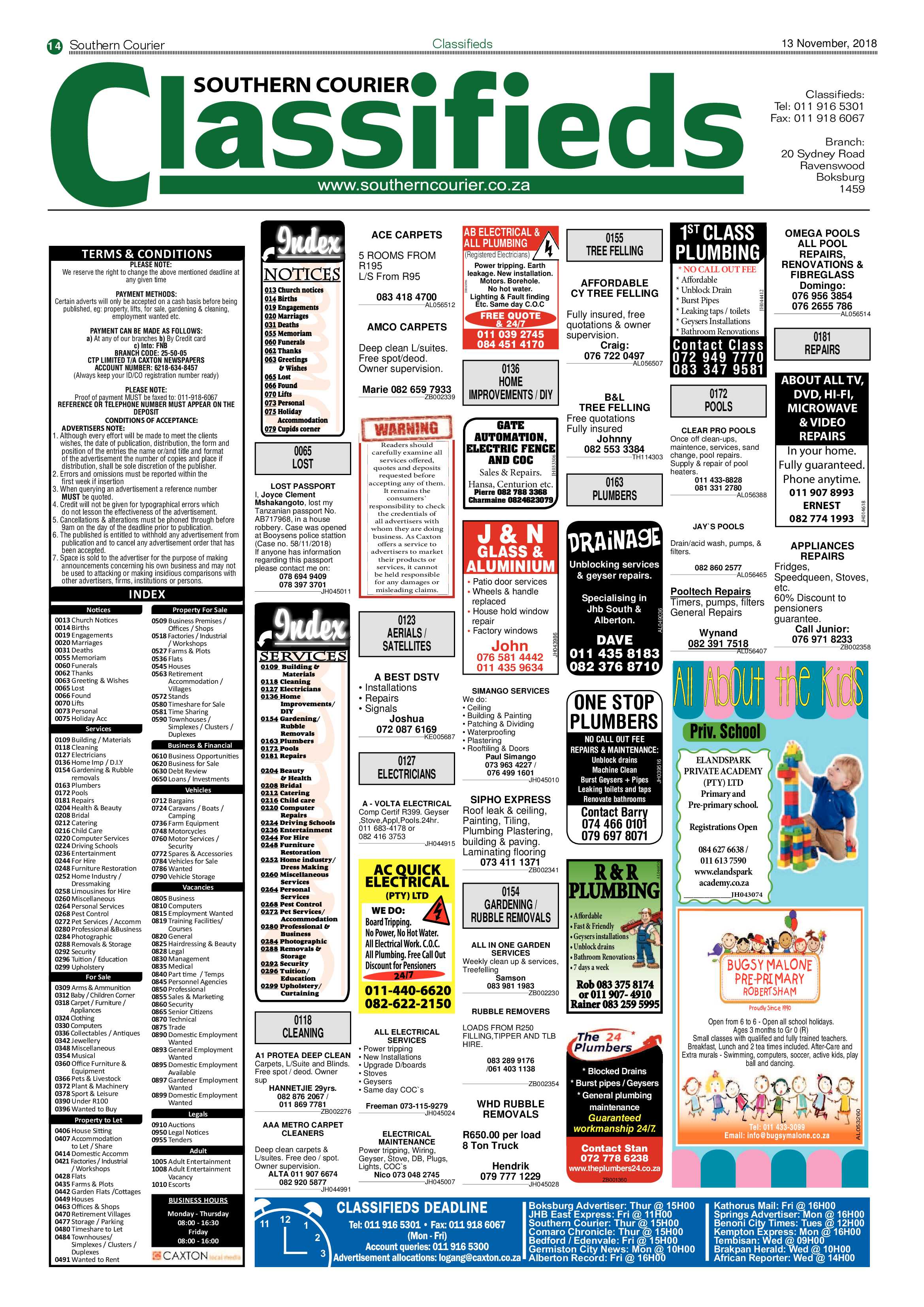 Southern Courier 13 November 2018 page 14