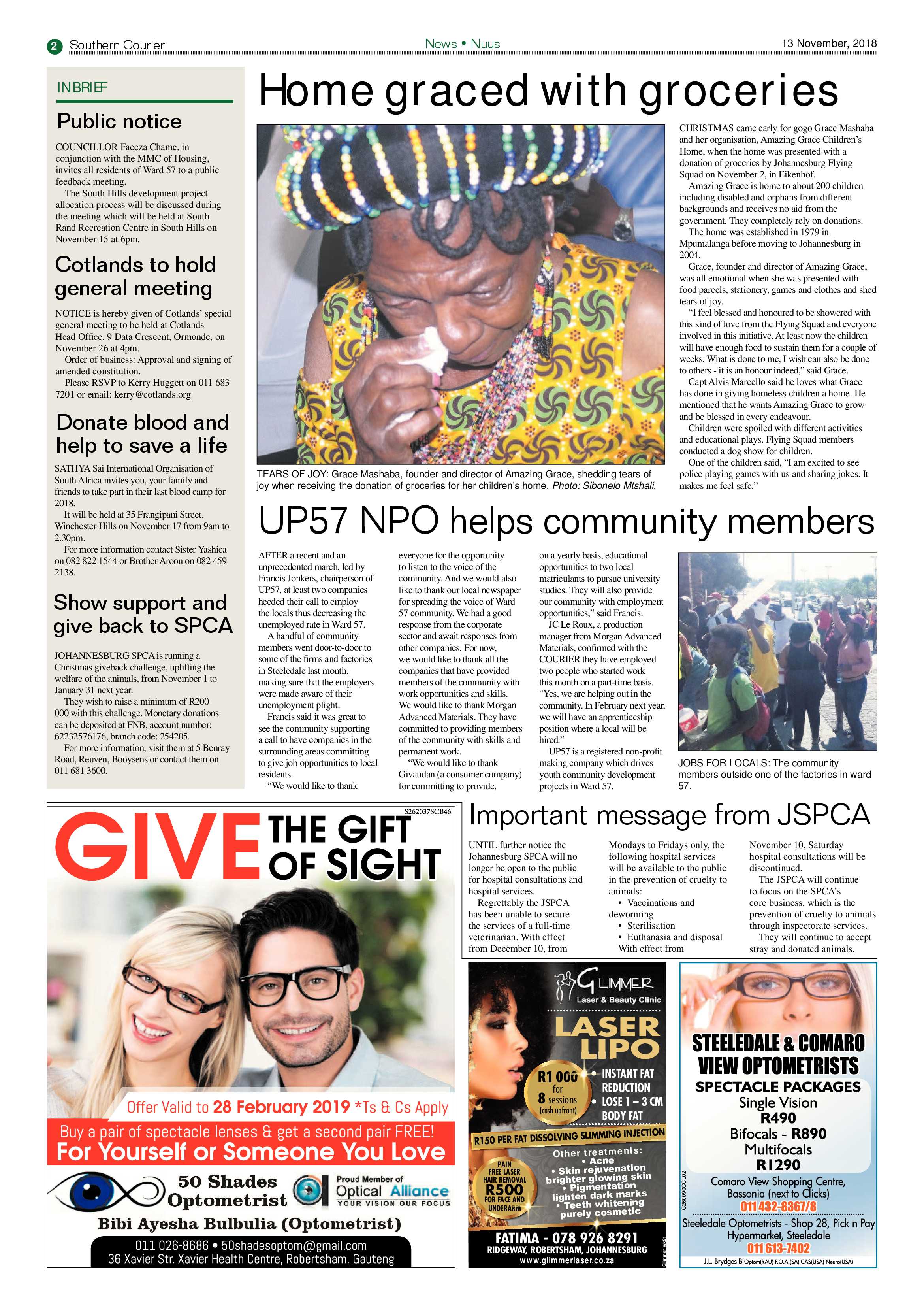 Southern Courier 13 November 2018 page 2