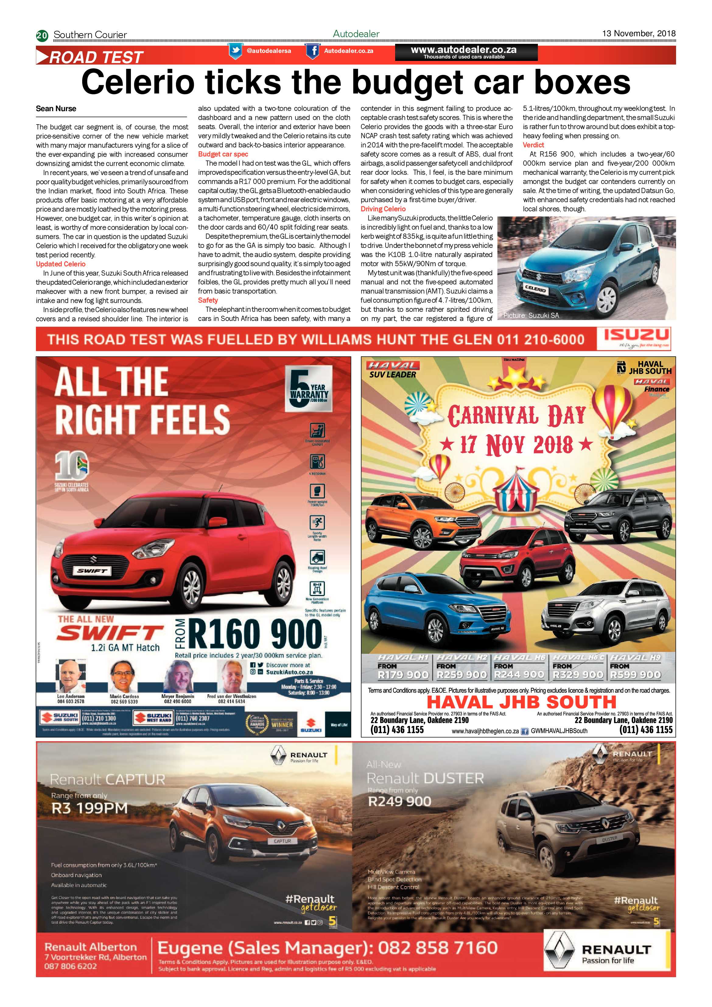 Southern Courier 13 November 2018 page 20