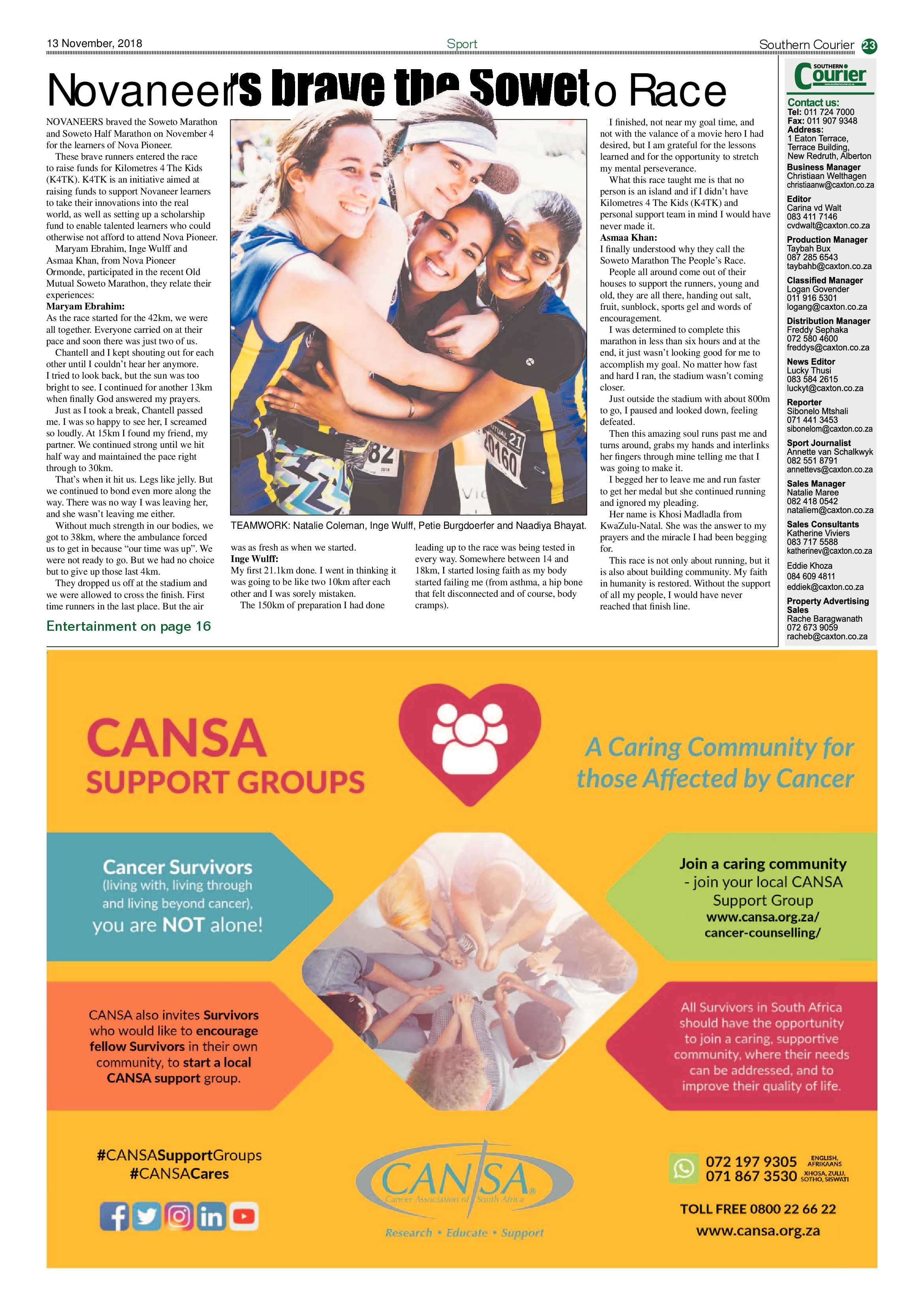 Southern Courier 13 November 2018 page 23