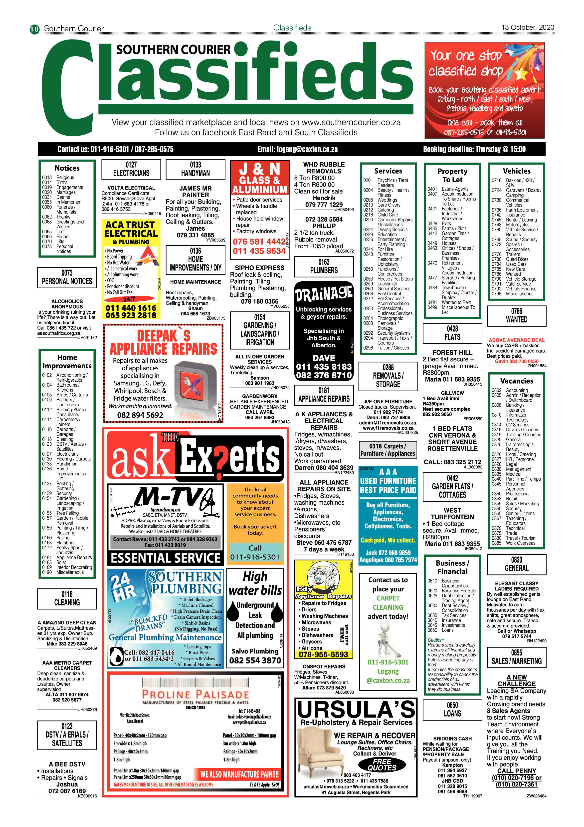 Southern Courier 13 October 2020 page 10