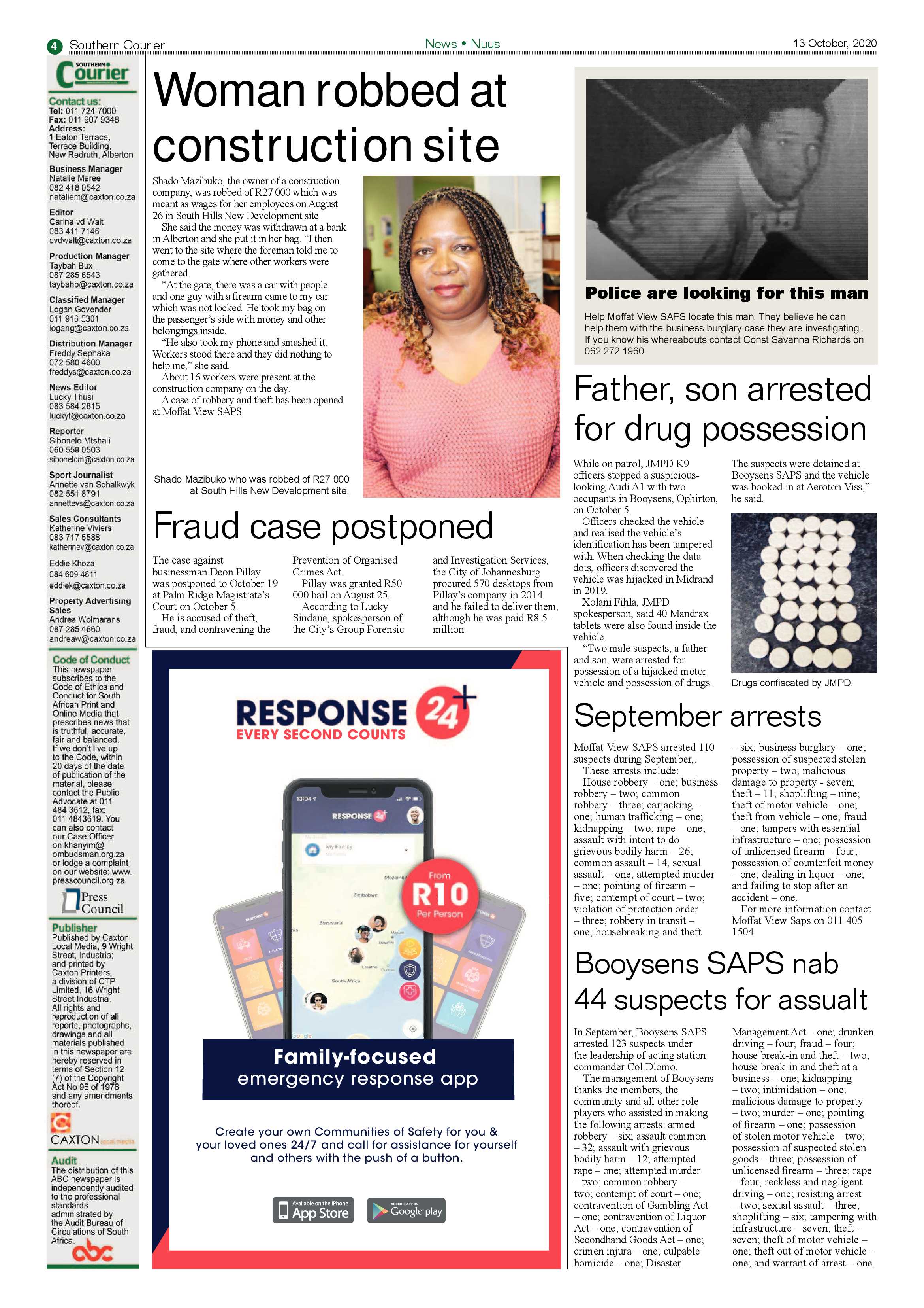 Southern Courier 13 October 2020 page 4