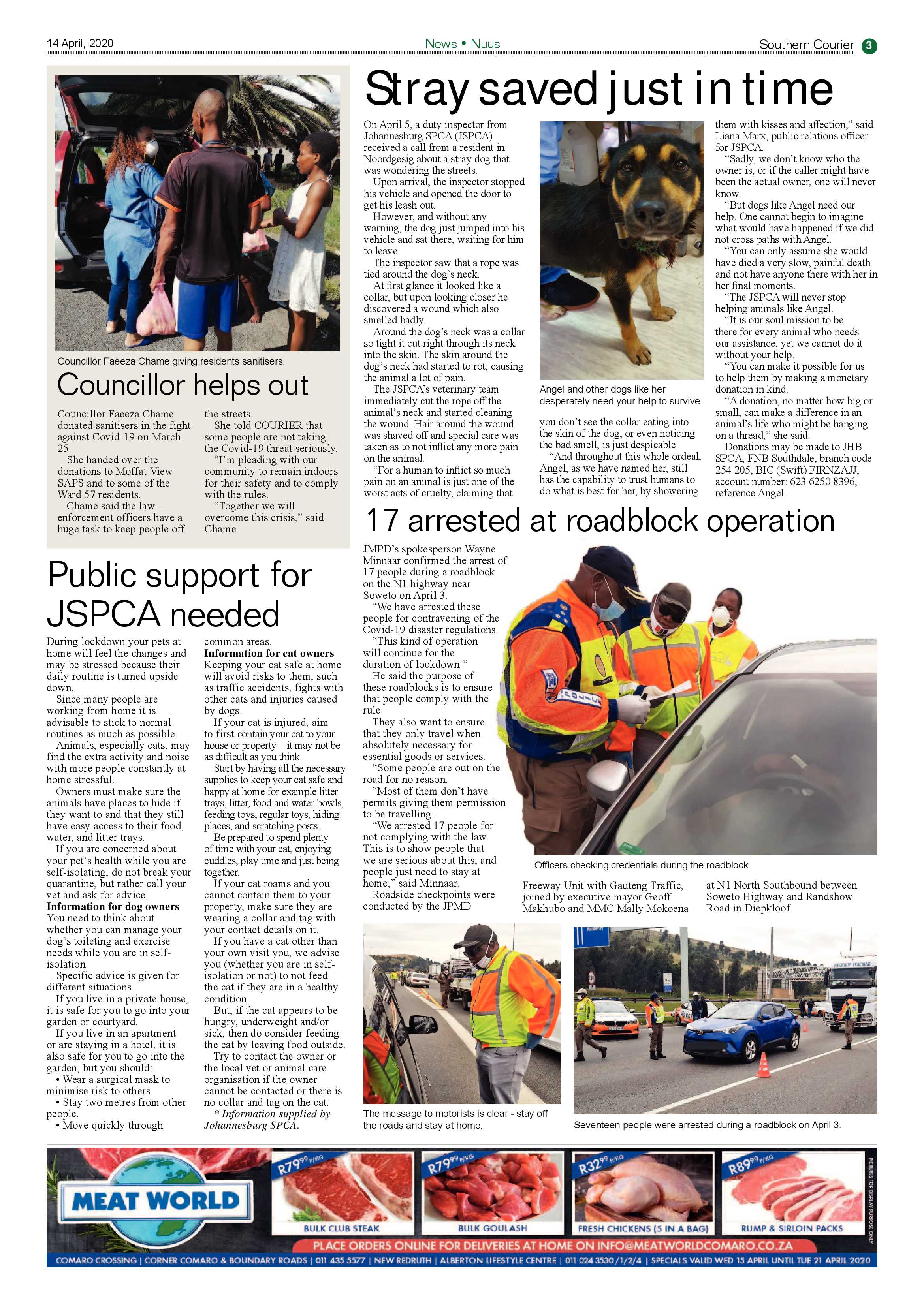 Southern Courier 14 April 2020 page 3