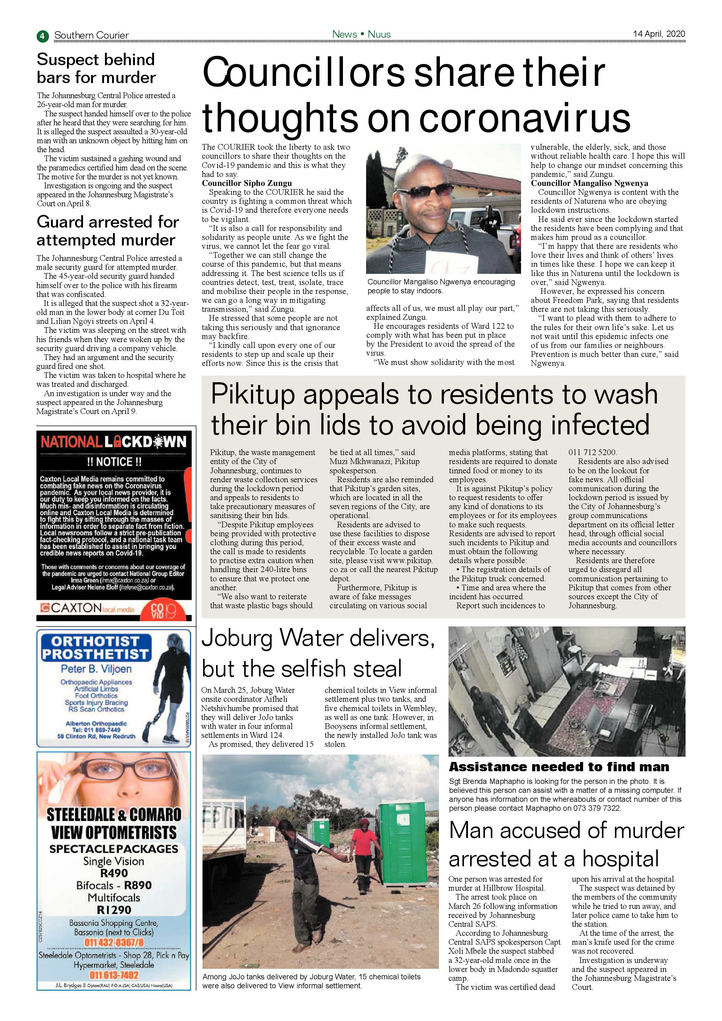 Southern Courier 14 April 2020 page 4