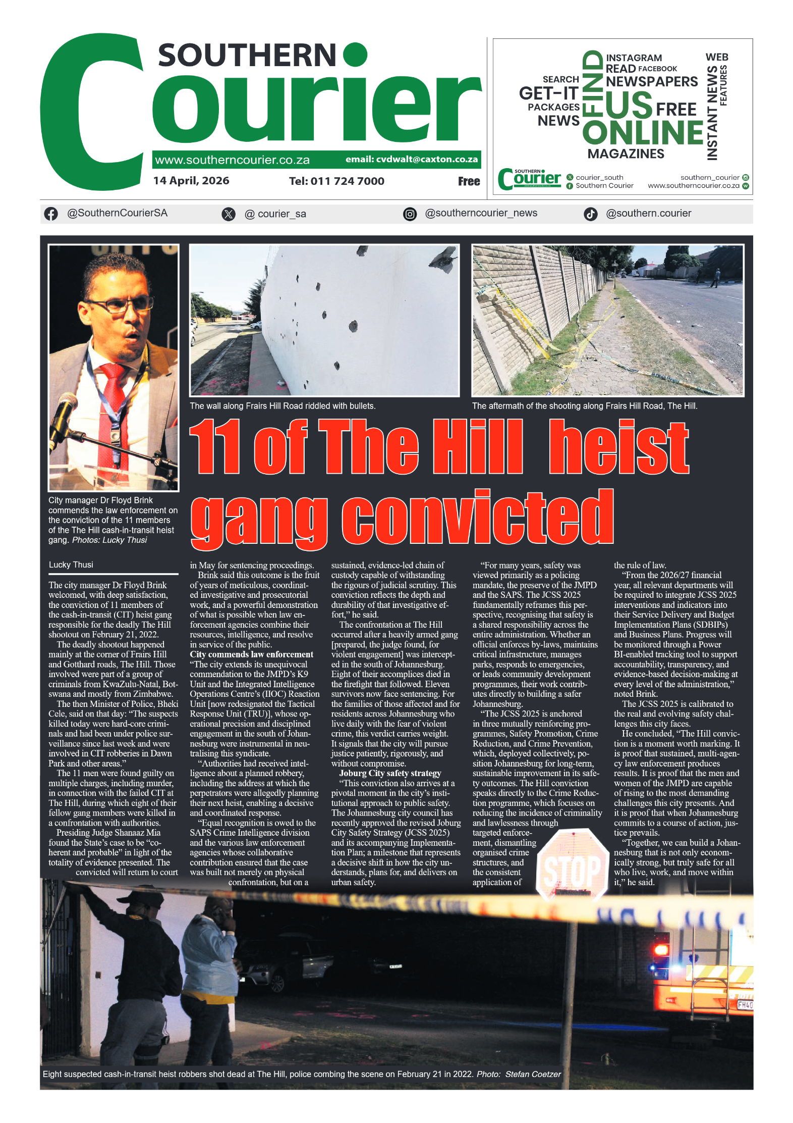 Southern Courier 14 April 2026 page 1