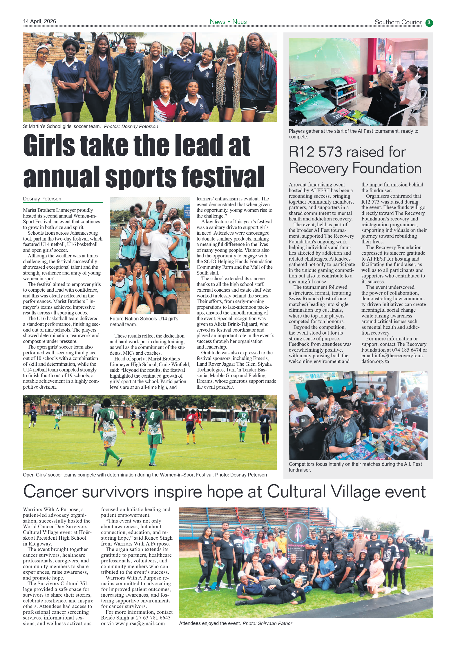 Southern Courier 14 April 2026 page 3