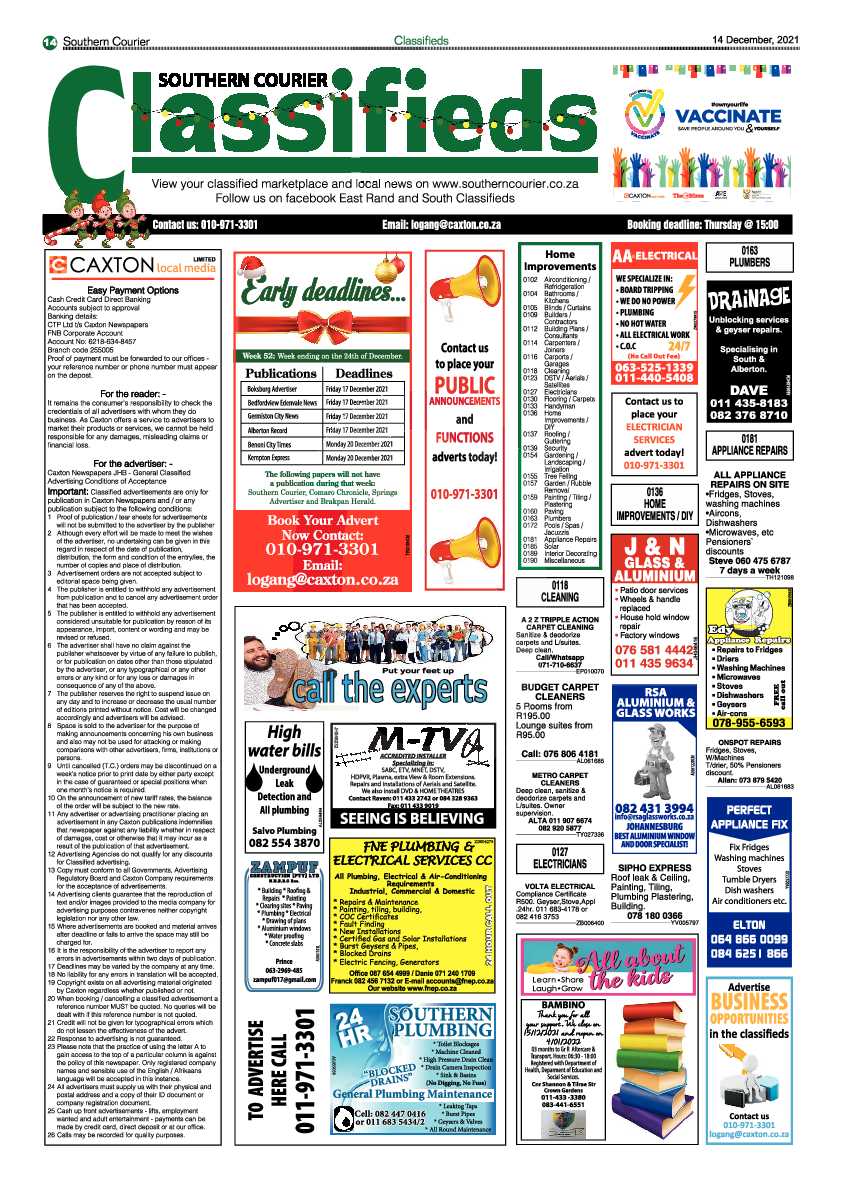 Southern Courier 14 December 2021 page 16