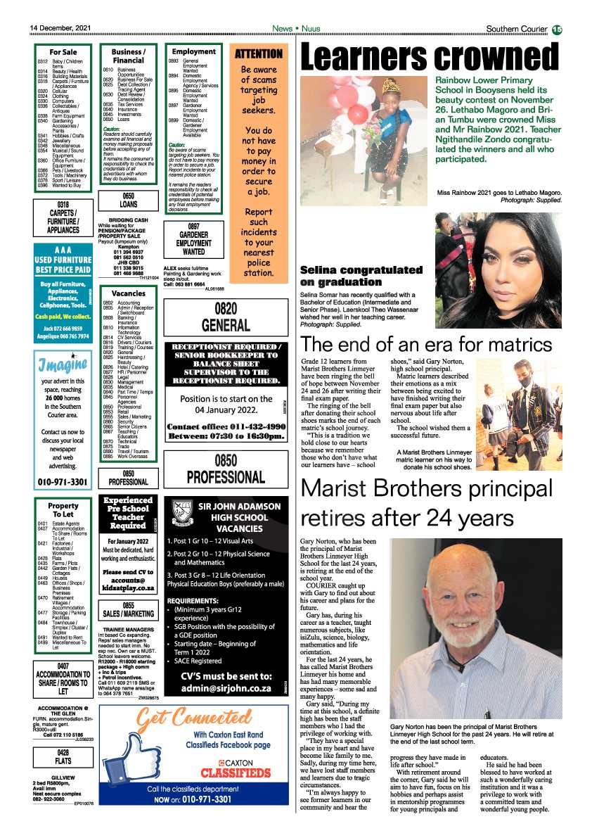 Southern Courier 14 December 2021 page 17