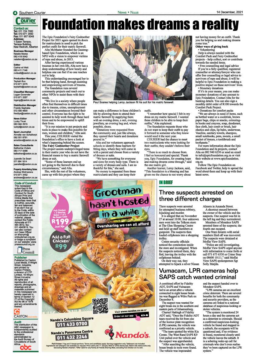 Southern Courier 14 December 2021 page 6