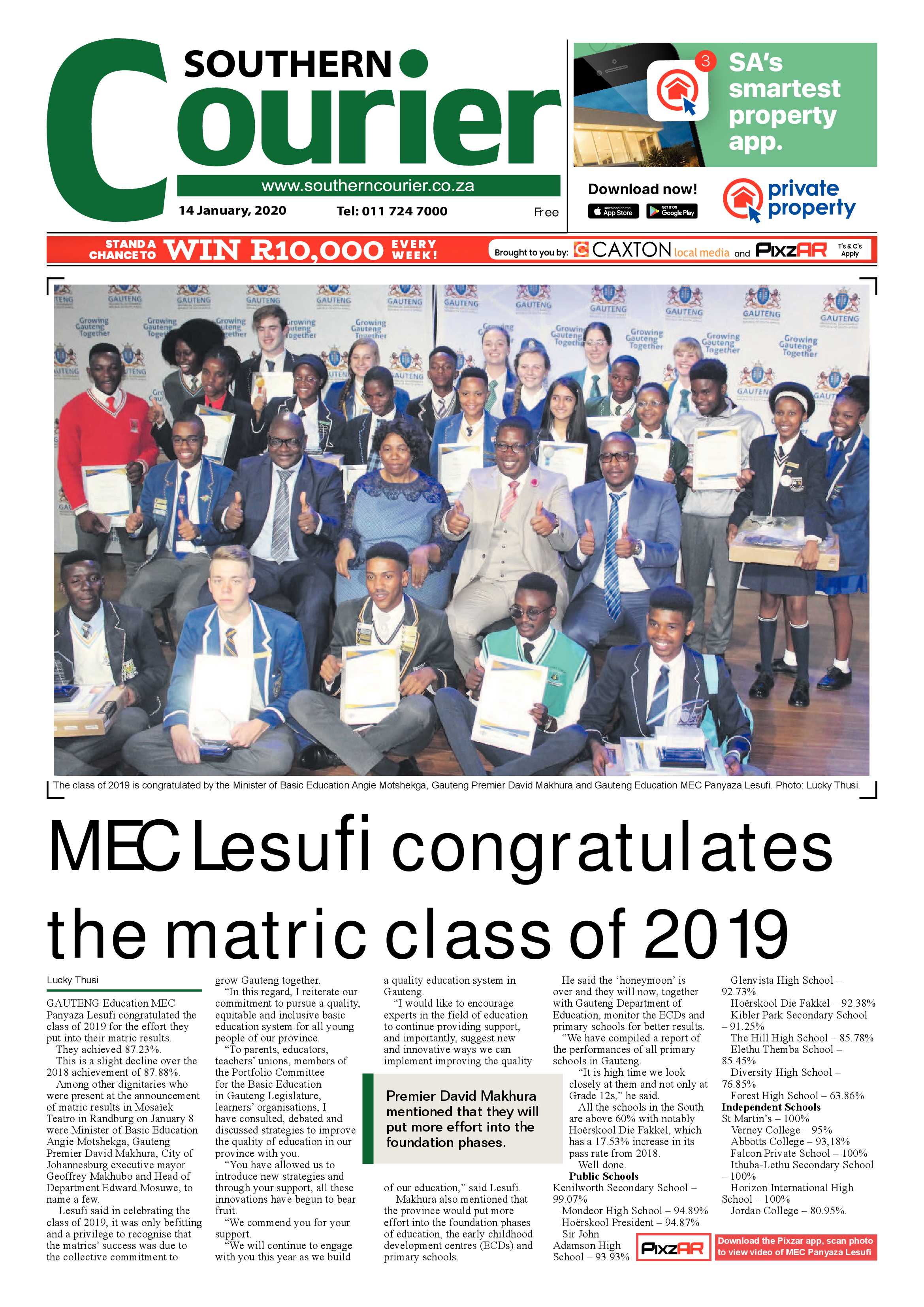 Southern Courier 14 January 2020 page 1