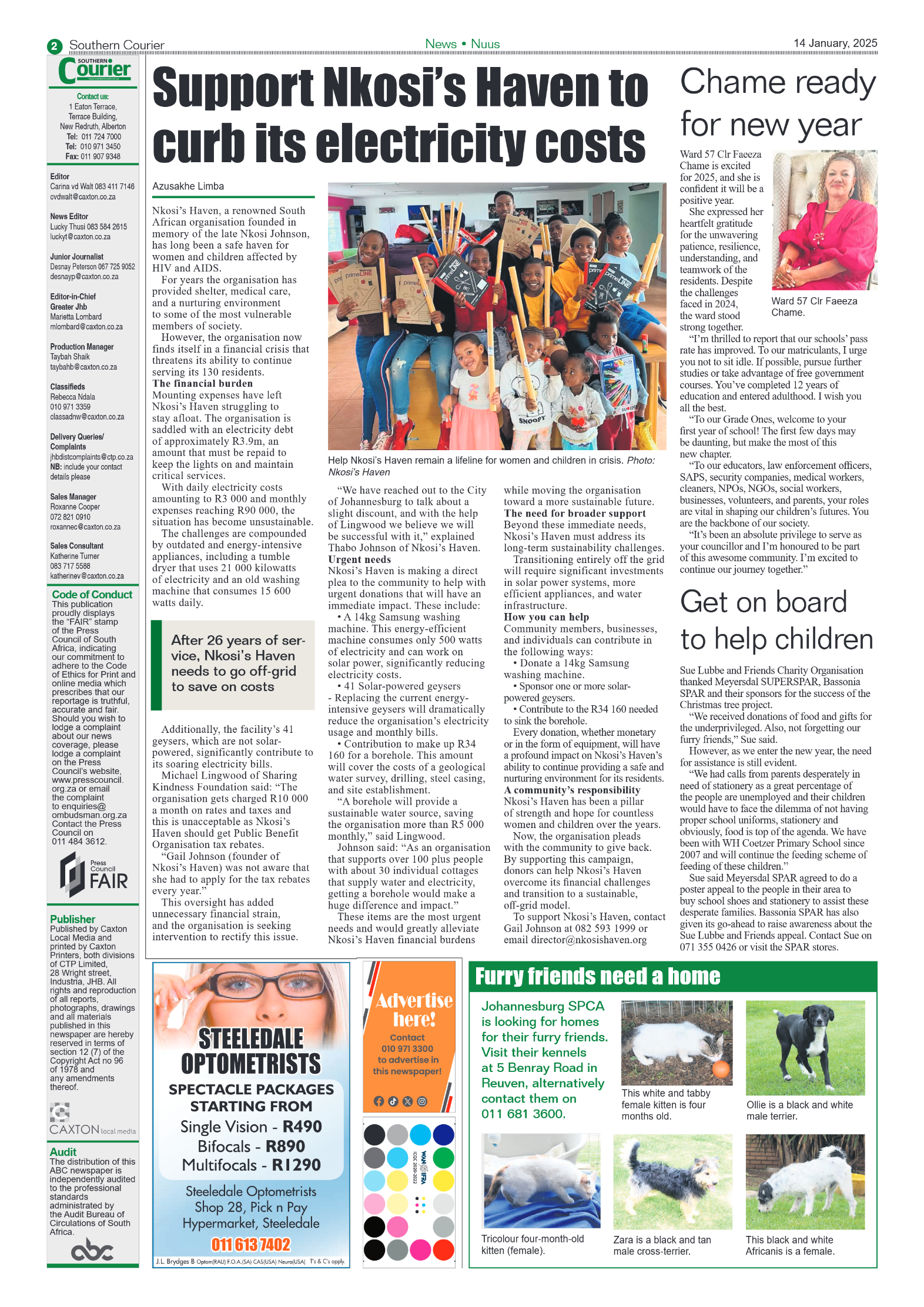 Southern Courier 14 January 2025 page 2