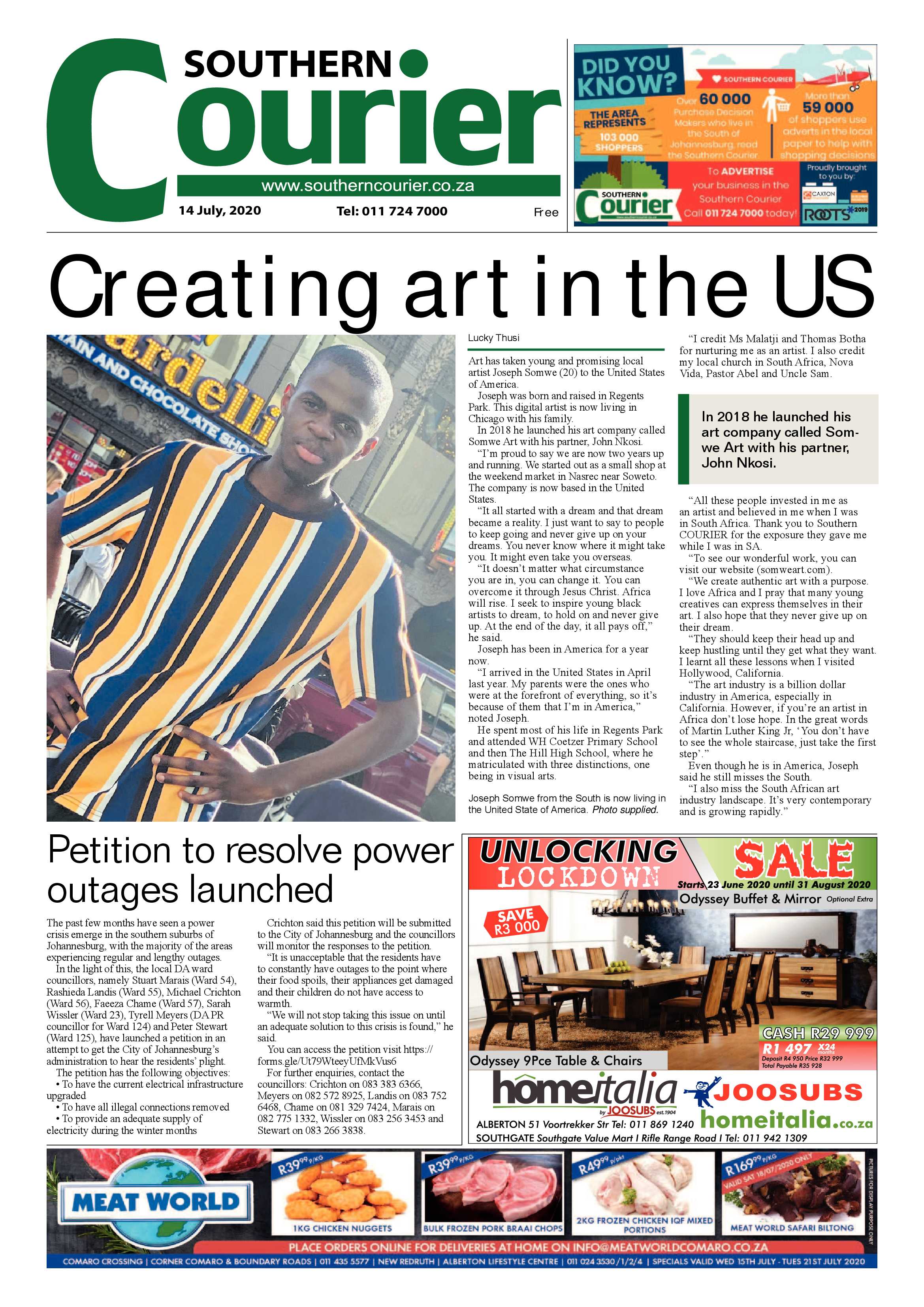 Southern Courier 14 June 2020 page 1