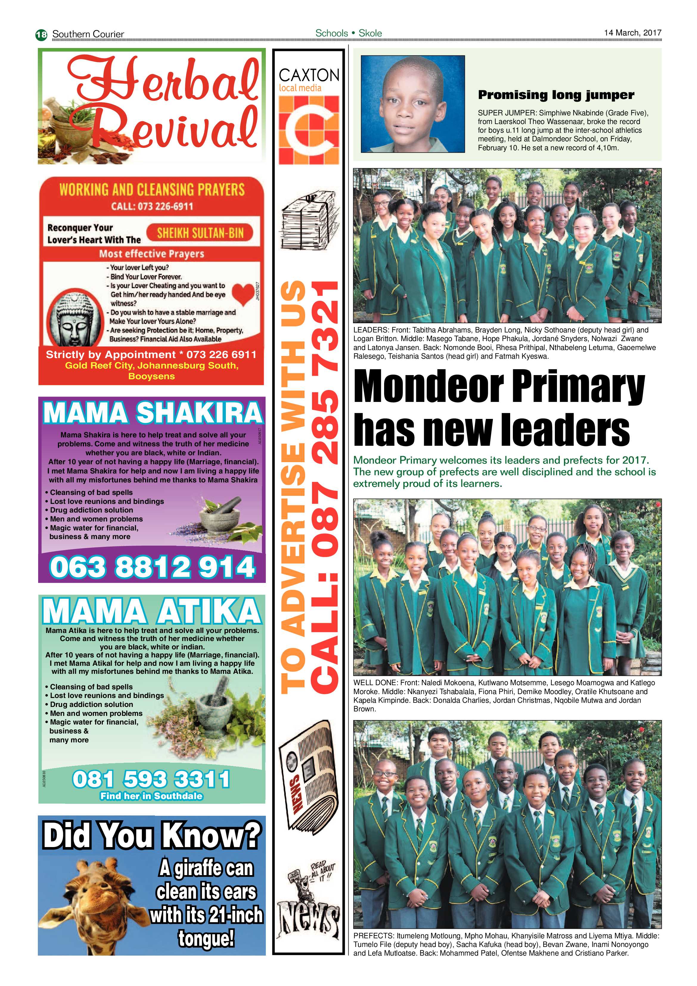 Southern Courier 14 March 2017 page 18
