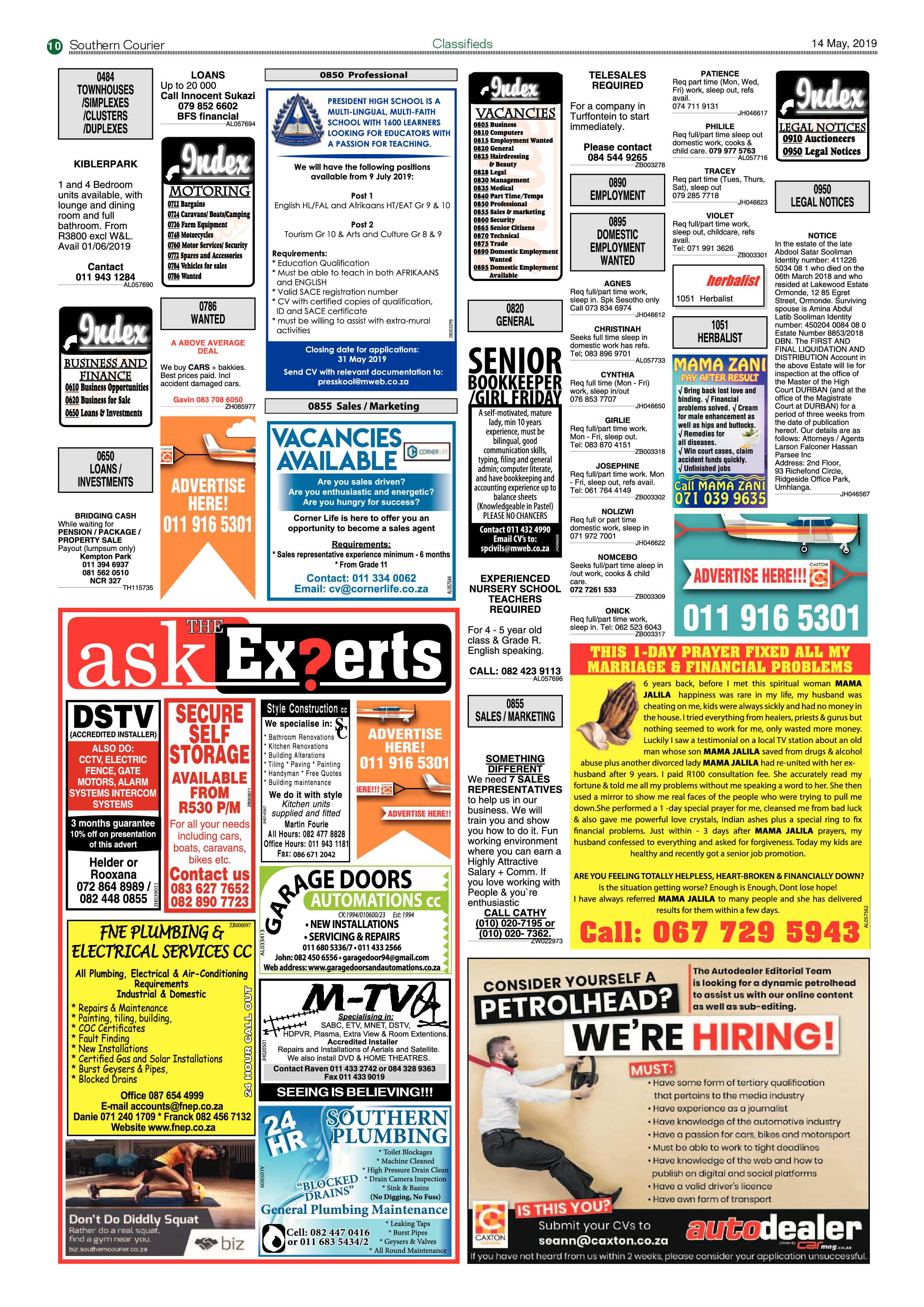 Southern Courier 14 May 2019 page 10