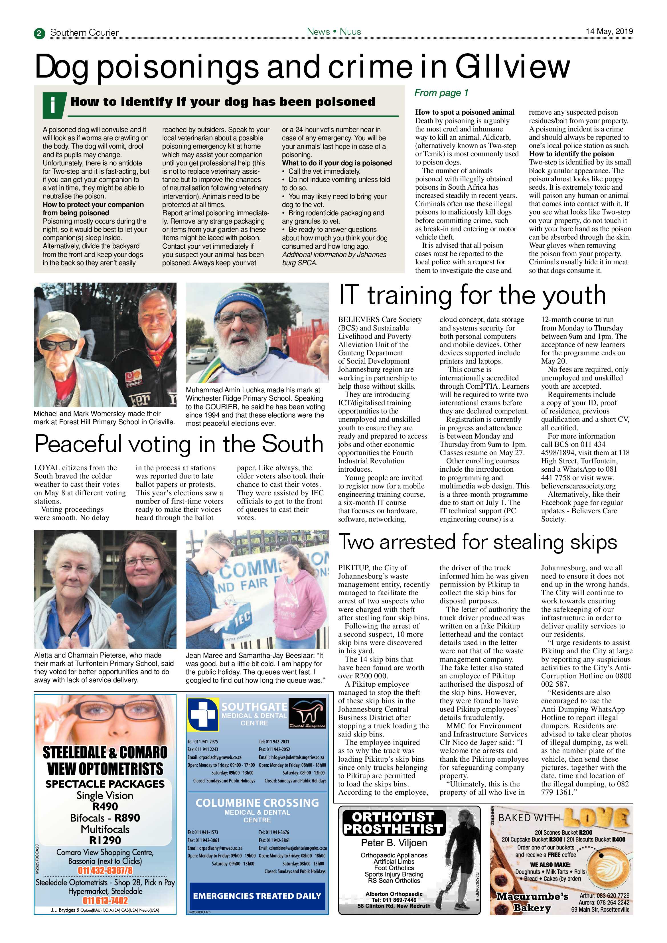 Southern Courier 14 May 2019 page 2