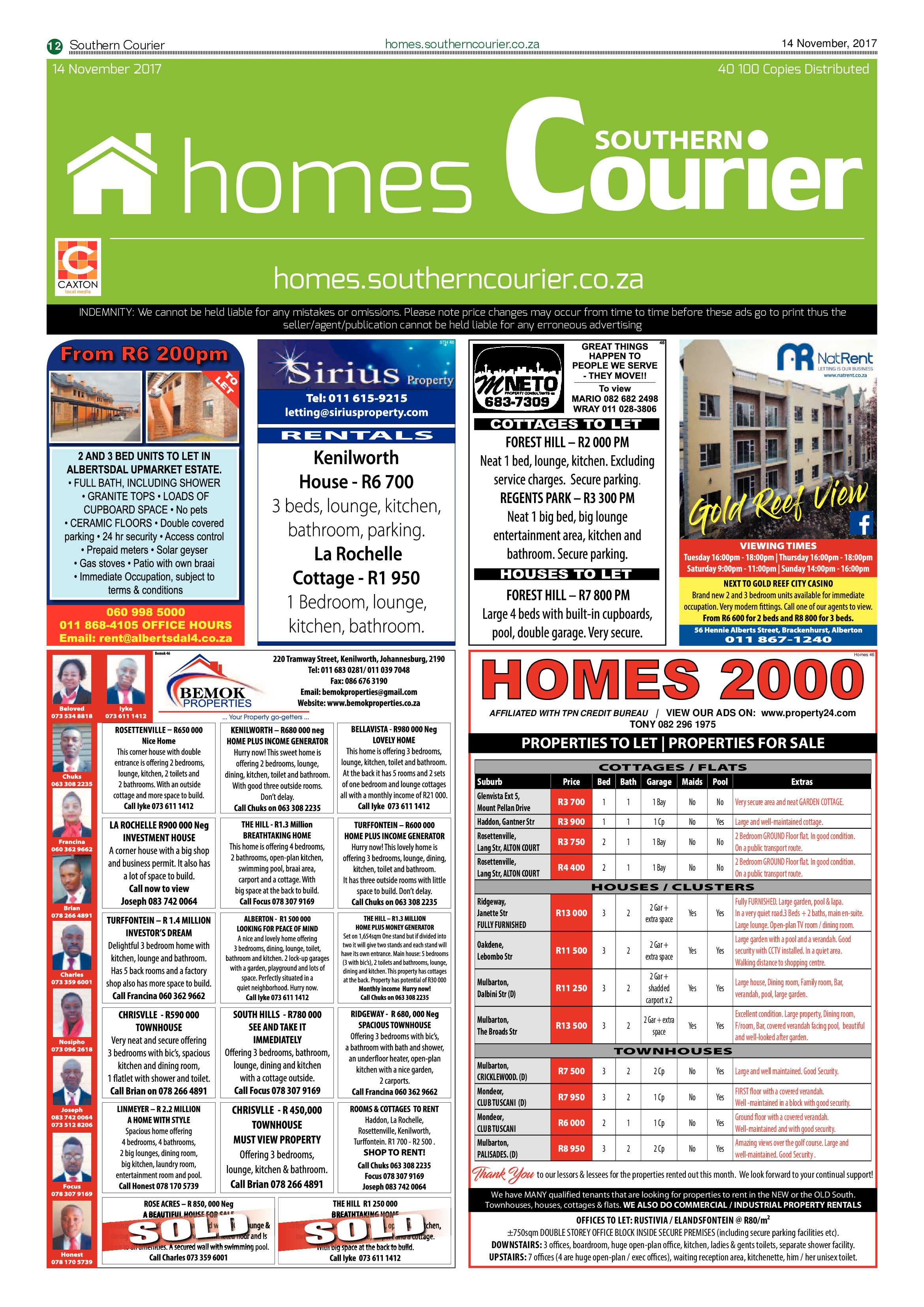 Southern Courier 14 November 2017 page 12