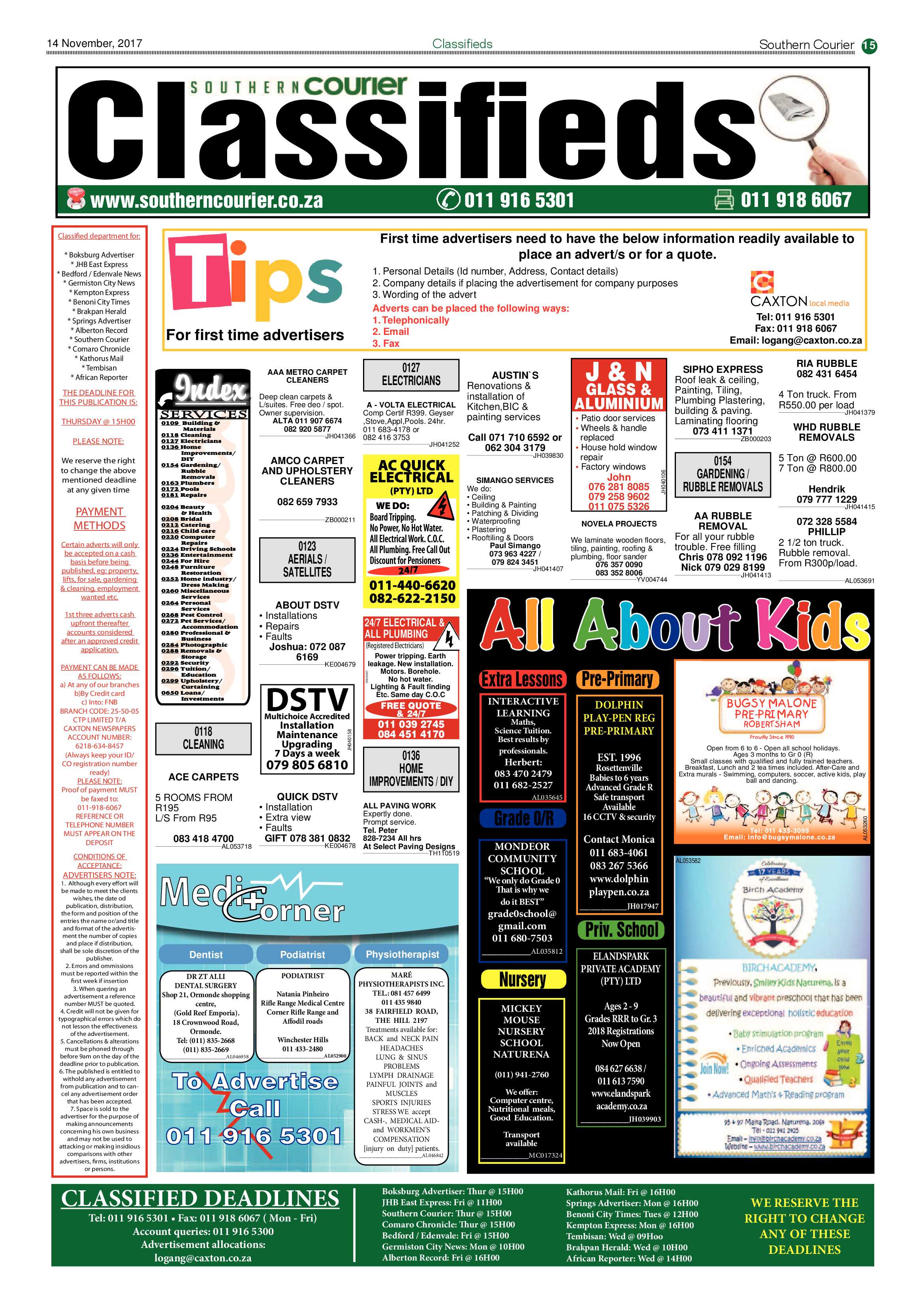 Southern Courier 14 November 2017 page 15