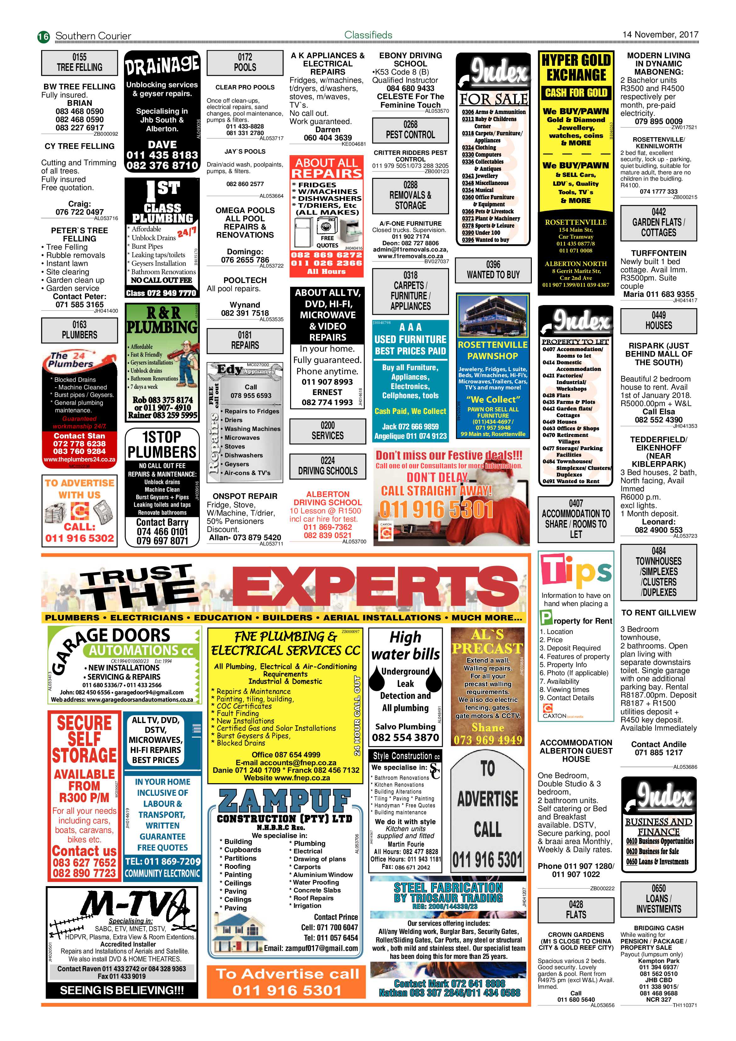 Southern Courier 14 November 2017 page 16