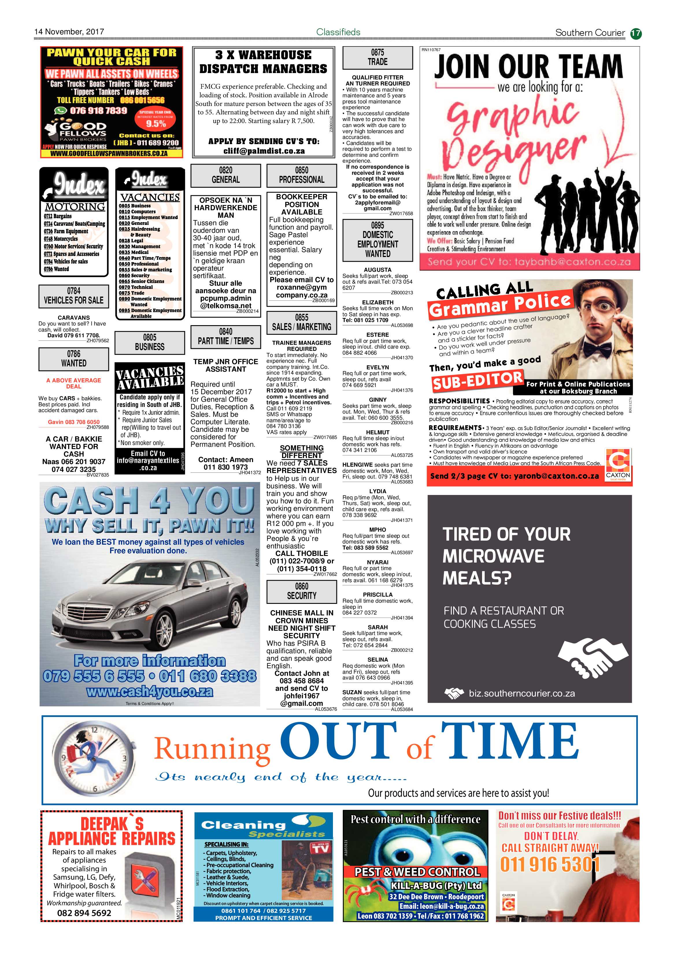 Southern Courier 14 November 2017 page 17