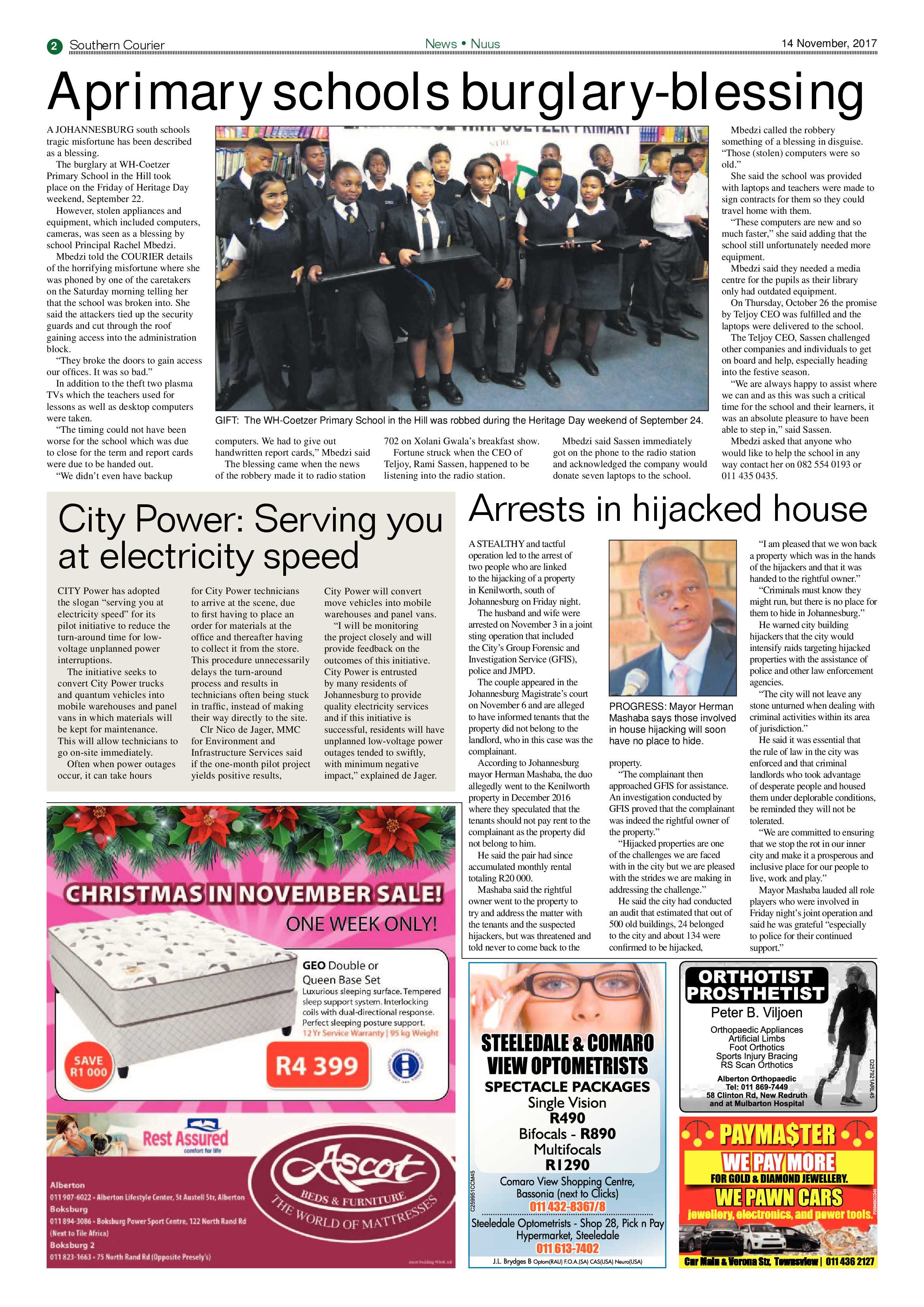 Southern Courier 14 November 2017 page 2