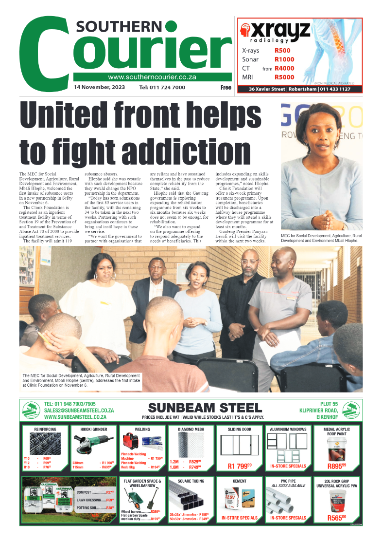 Southern Courier 14 November 2023 page 1