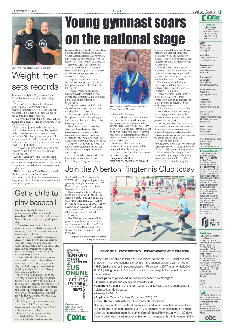 Southern Courier 14 November 2023 page 11