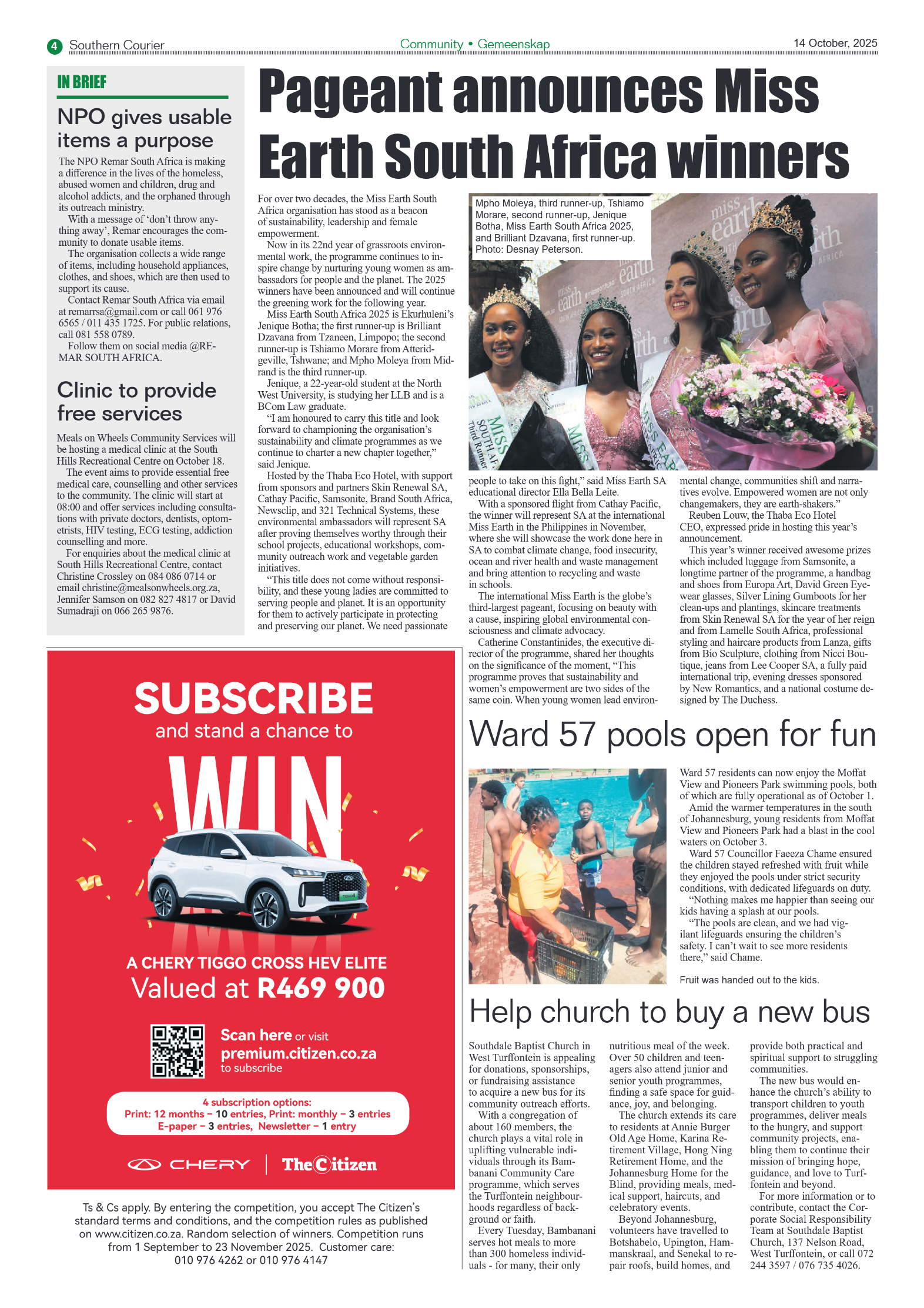 Southern Courier 14 October 2025 page 4