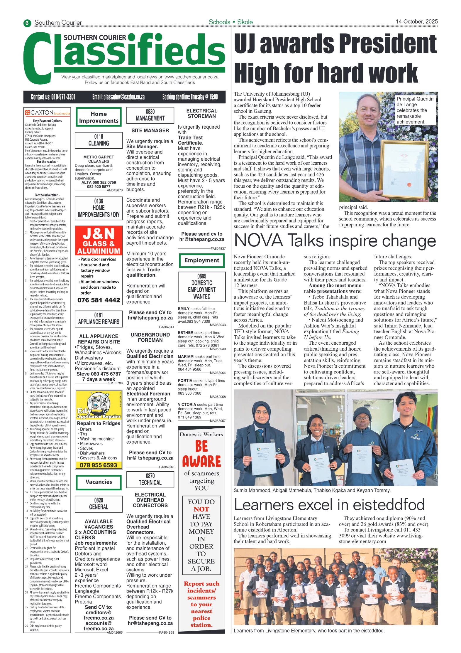 Southern Courier 14 October 2025 page 6