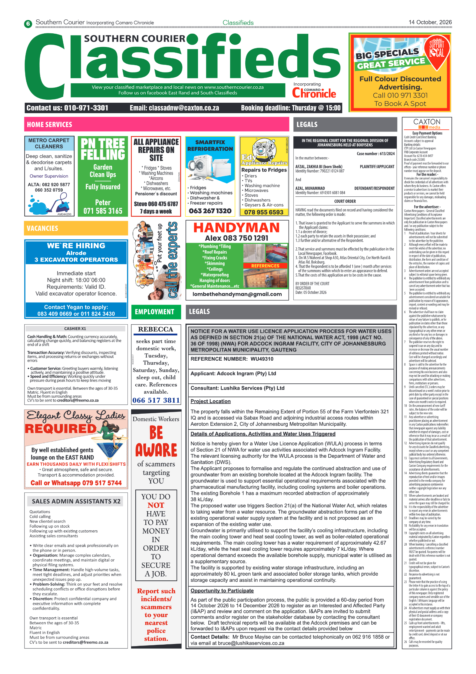 Southern Courier 14 October 2026 page 6