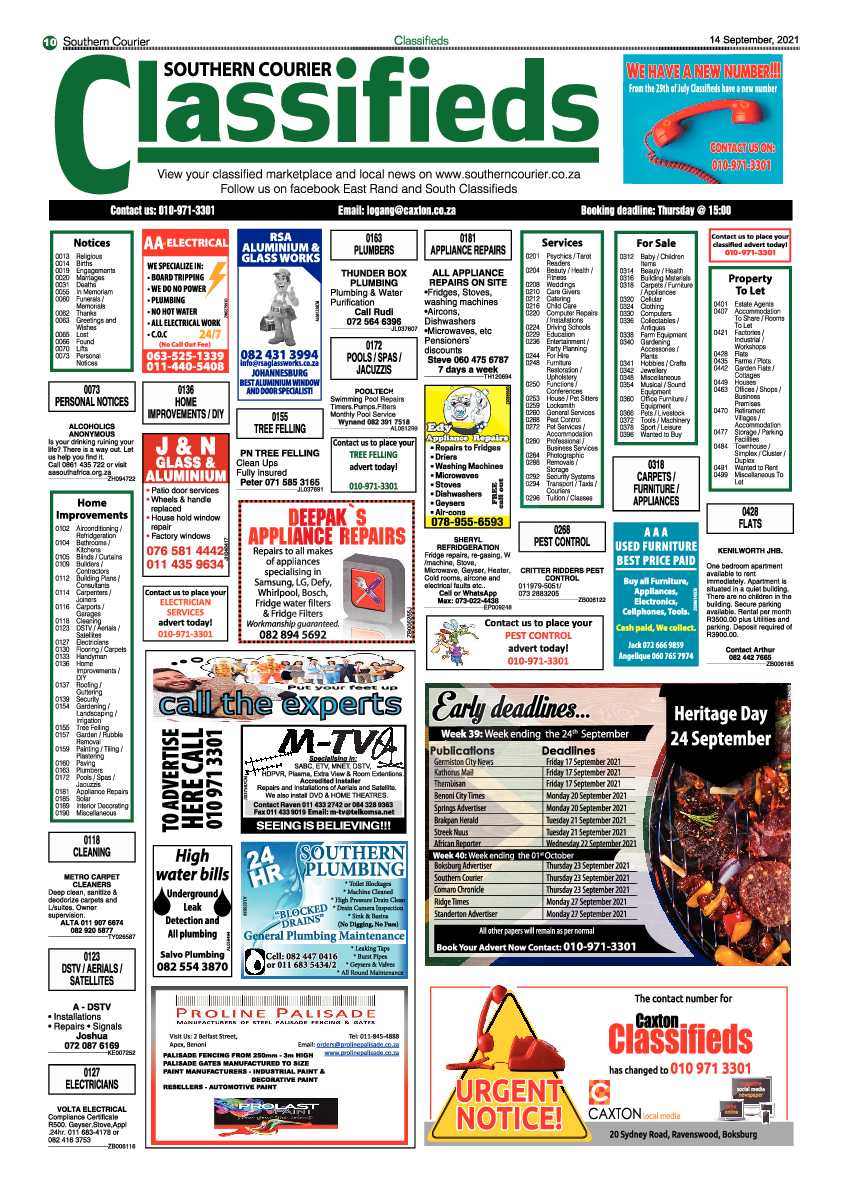 Southern Courier 14 September 2021 page 10
