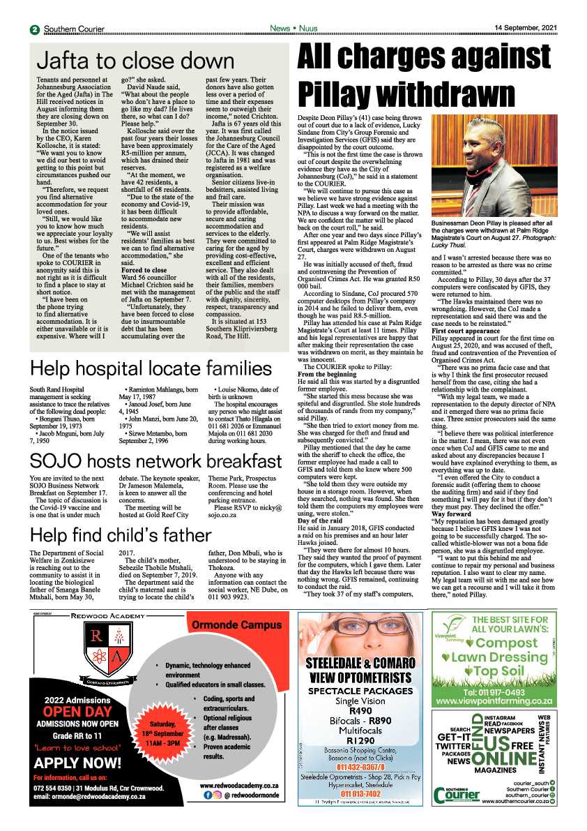 Southern Courier 14 September 2021 page 2