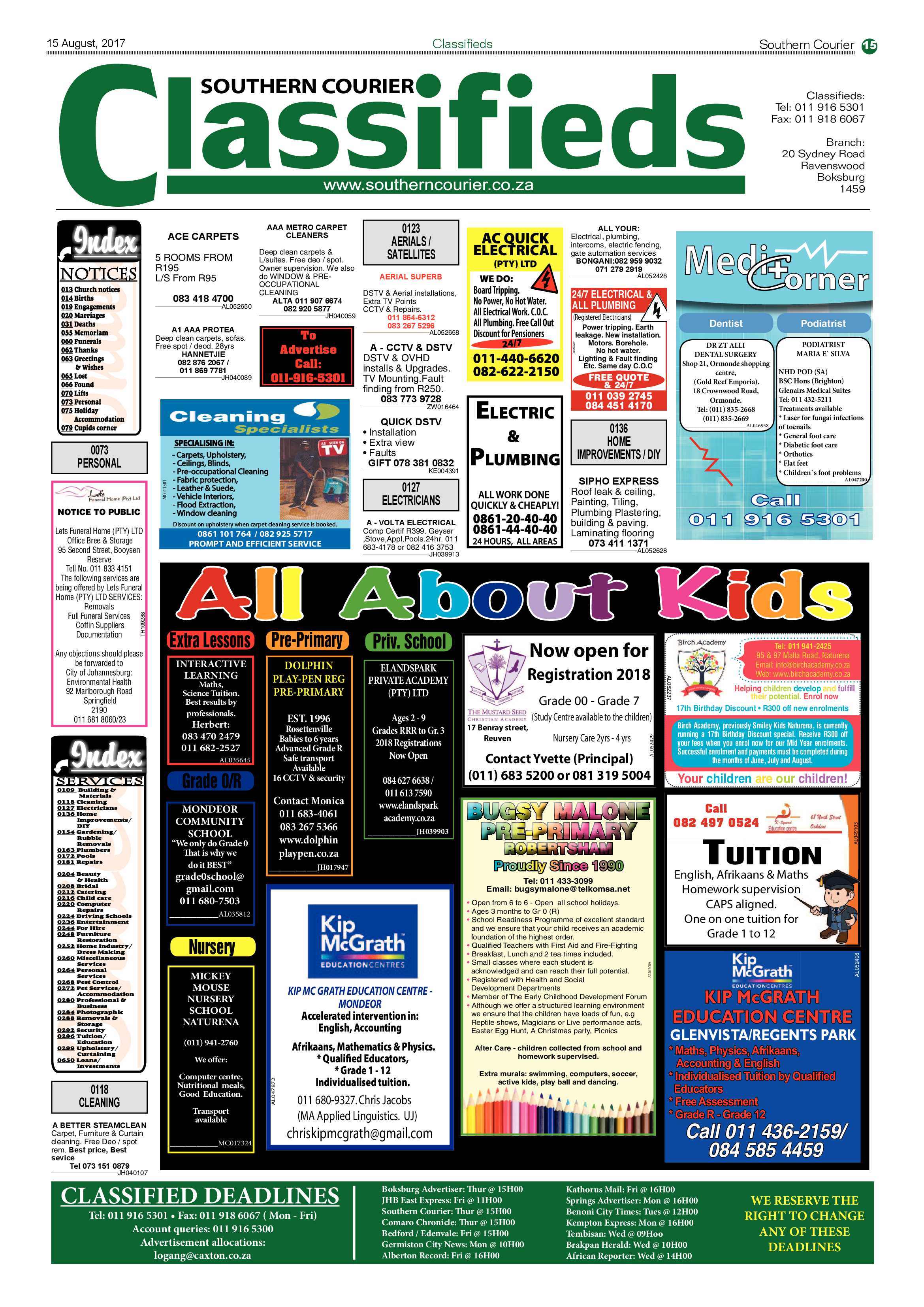 Southern Courier 15 August 2017 page 15