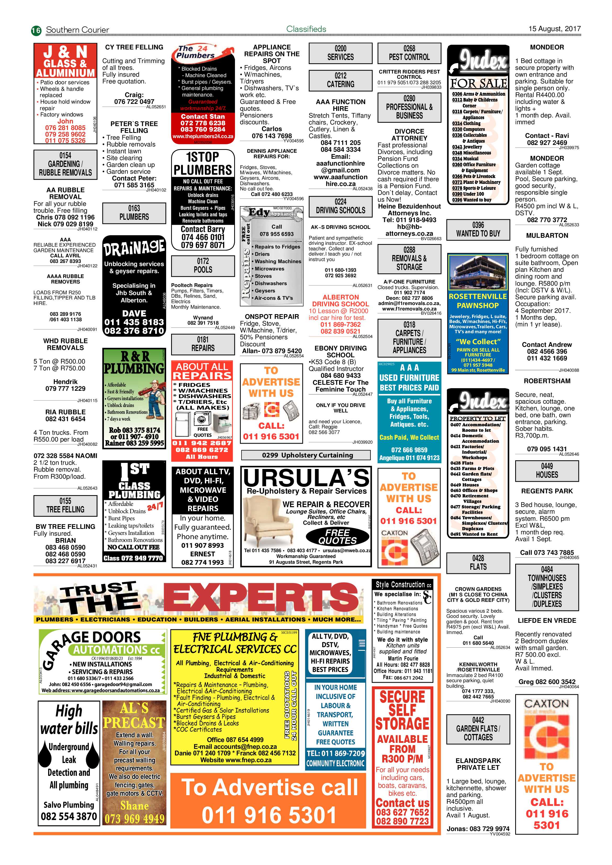 Southern Courier 15 August 2017 page 16
