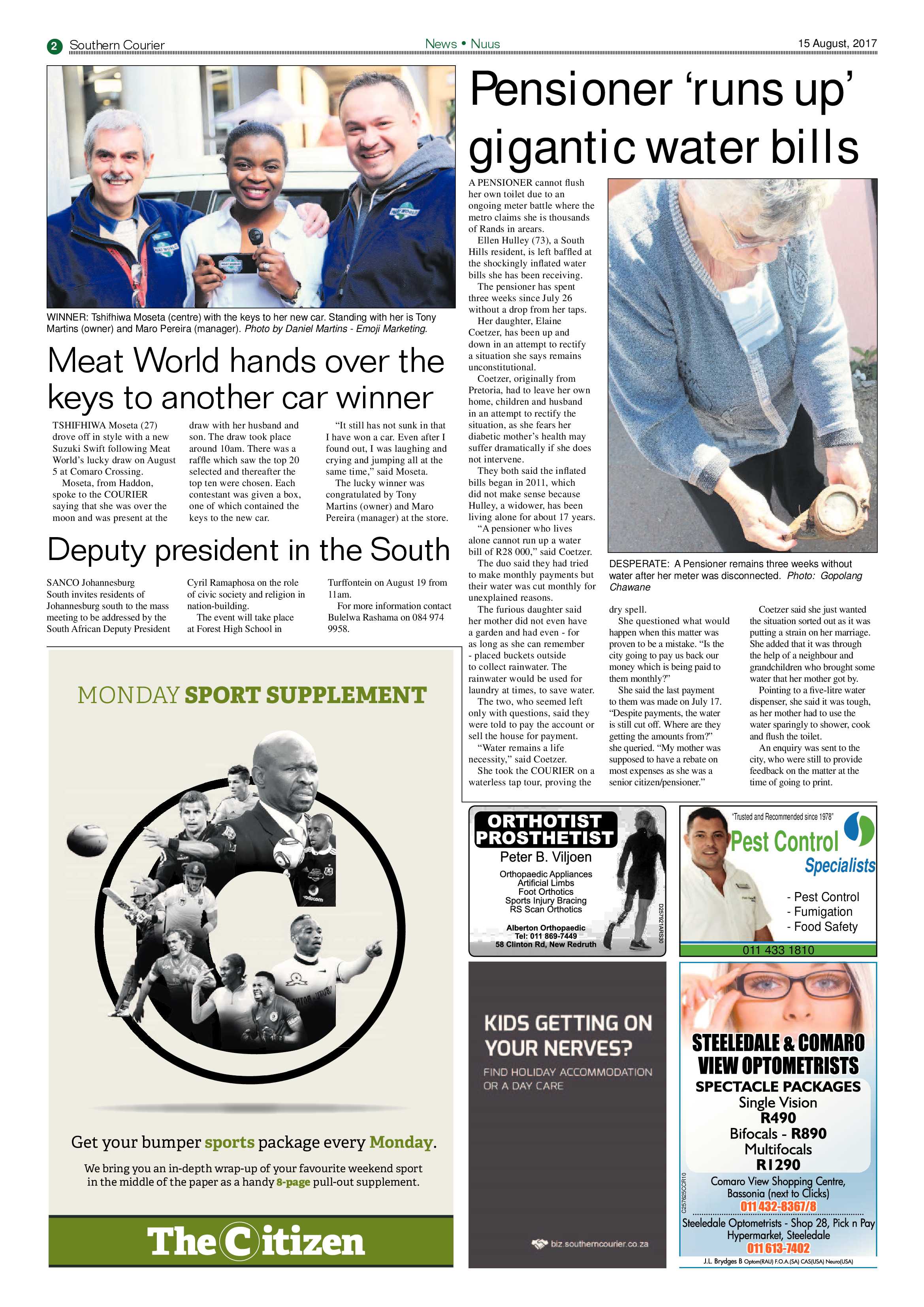 Southern Courier 15 August 2017 page 2