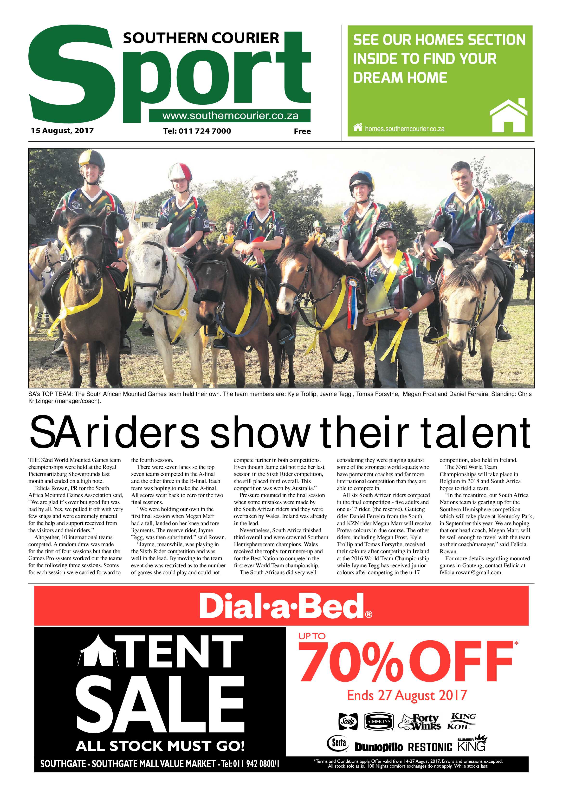 Southern Courier 15 August 2017 page 20
