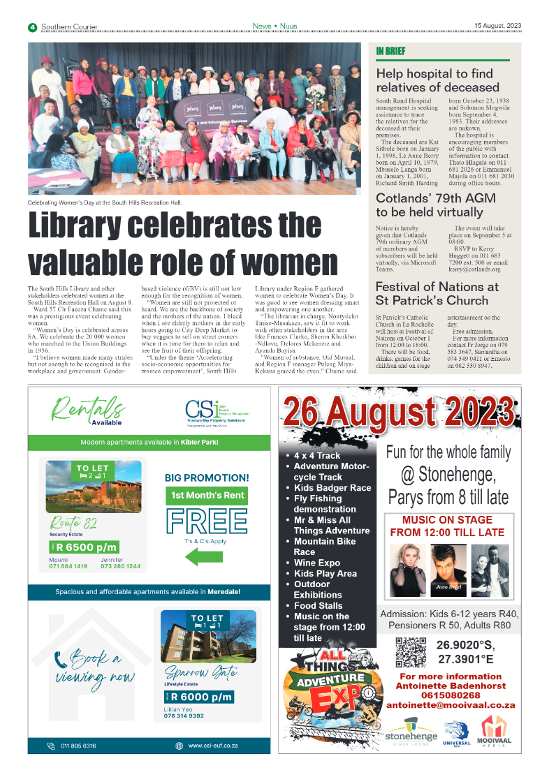 Southern Courier 15 August 2023 page 4