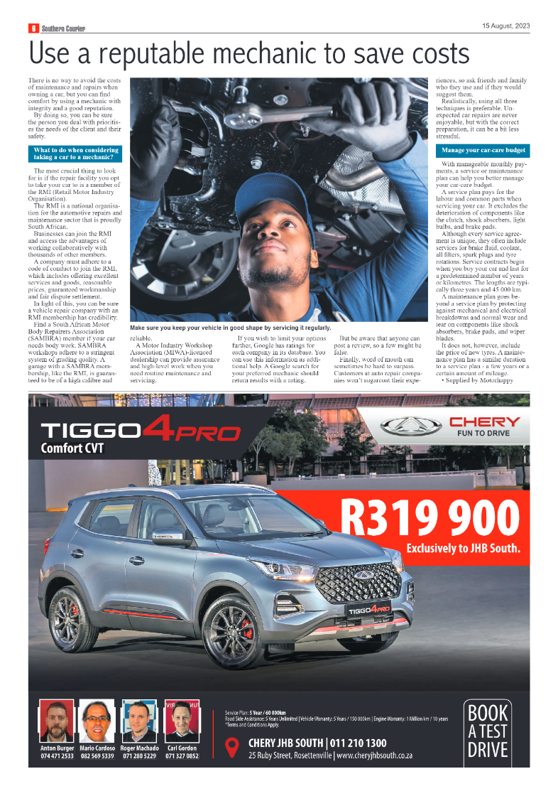 Southern Courier 15 August 2023 page 6