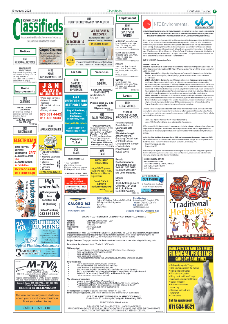 Southern Courier 15 August 2023 page 7