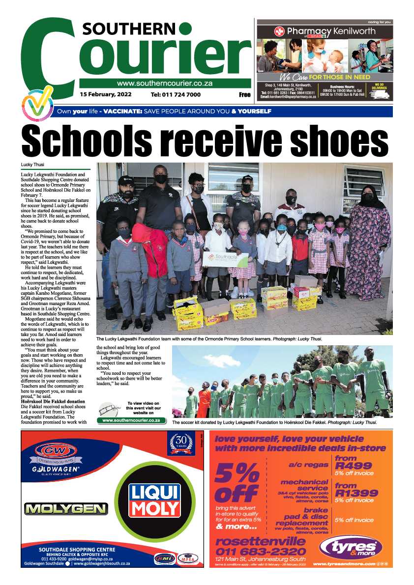 Southern Courier 15 February 2022 page 1