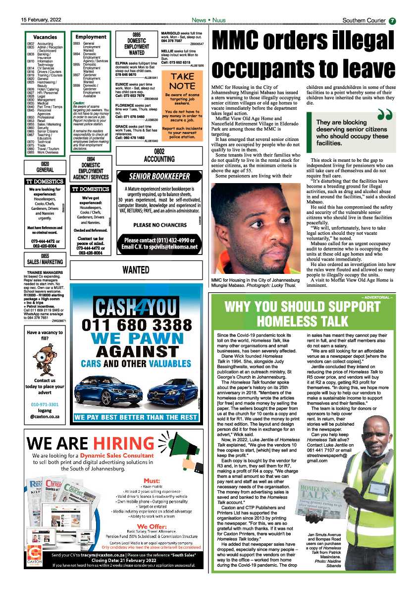 Southern Courier 15 February 2022 page 7