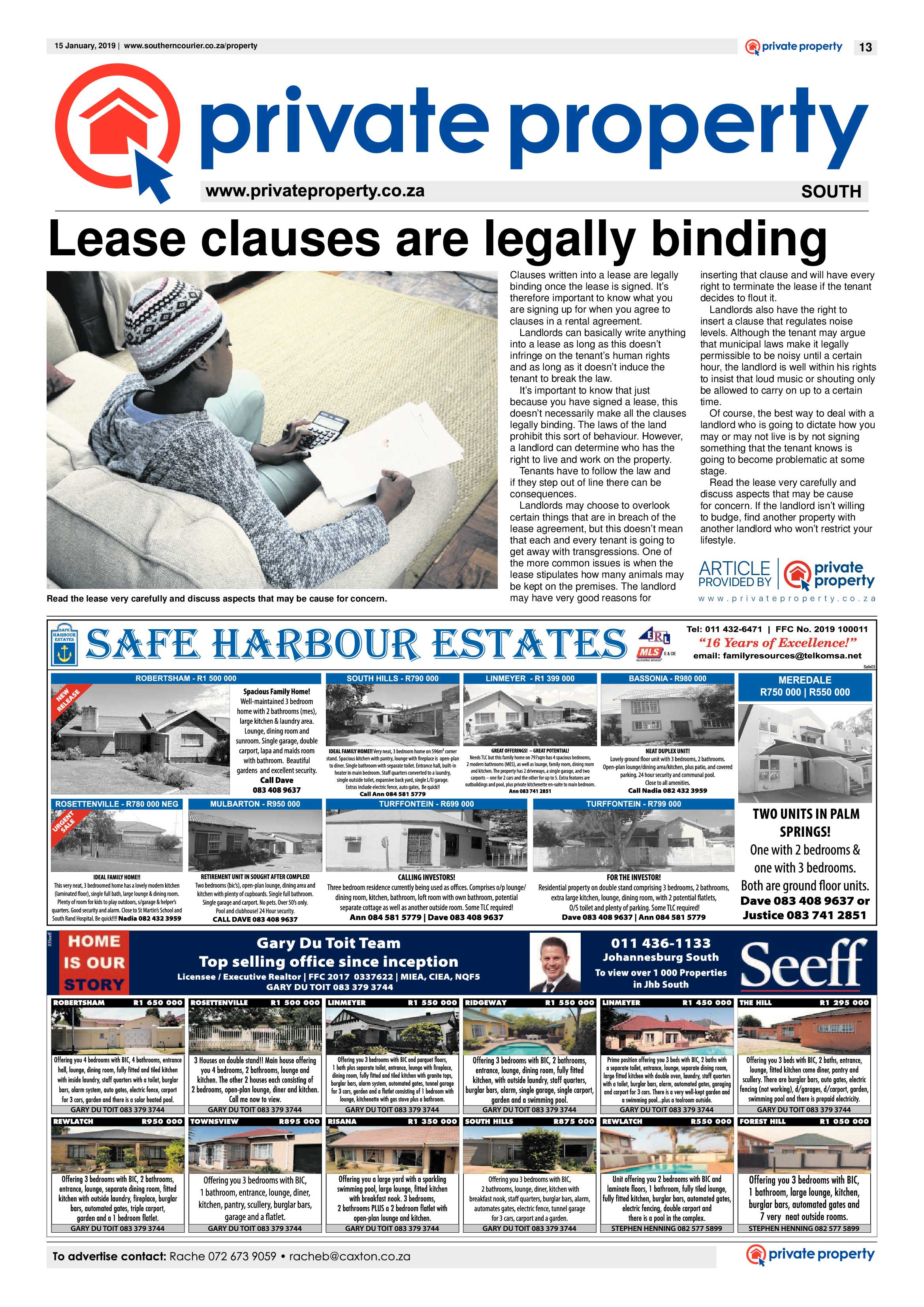 Southern Courier 15 January 2019 page 13