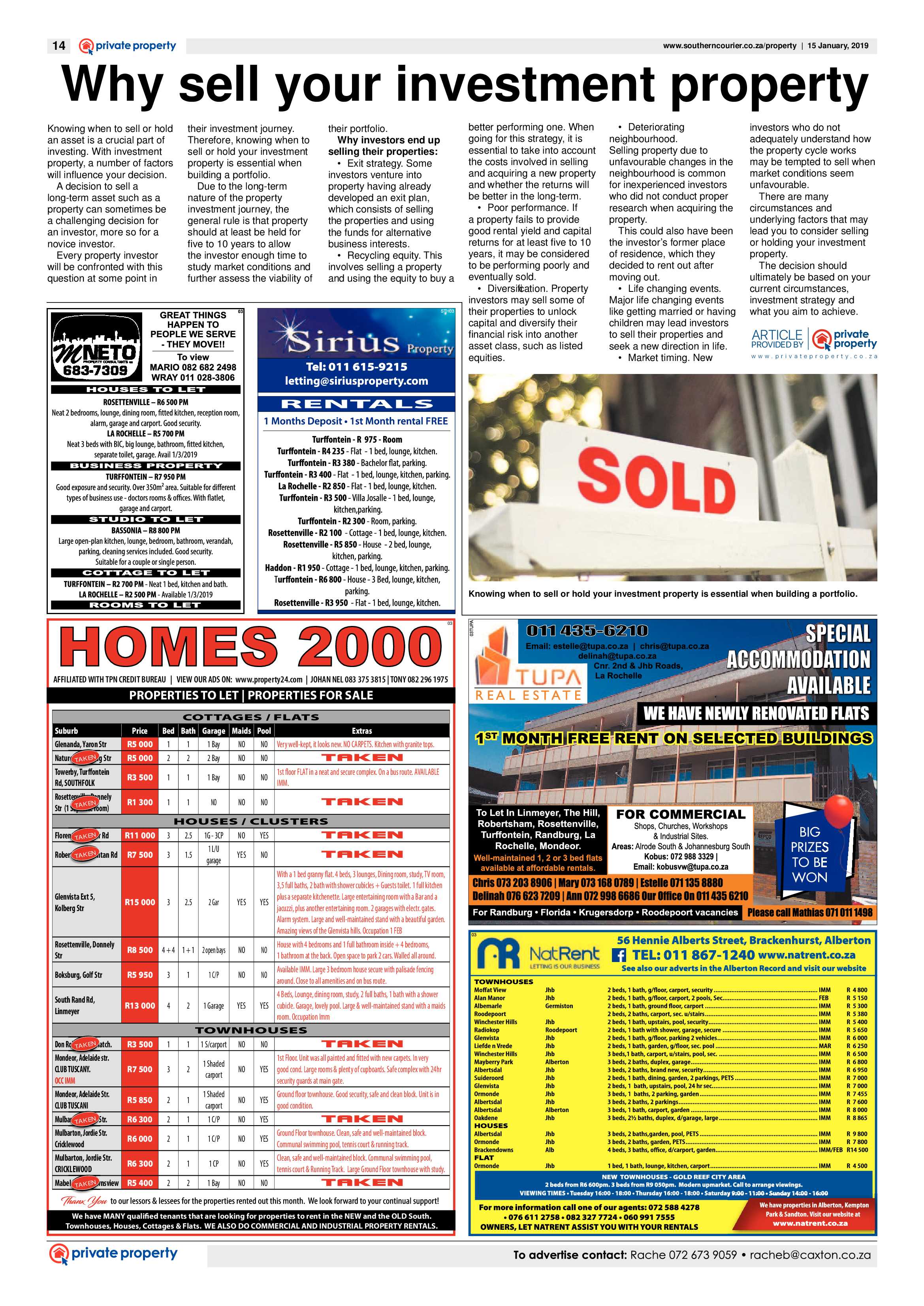 Southern Courier 15 January 2019 page 14
