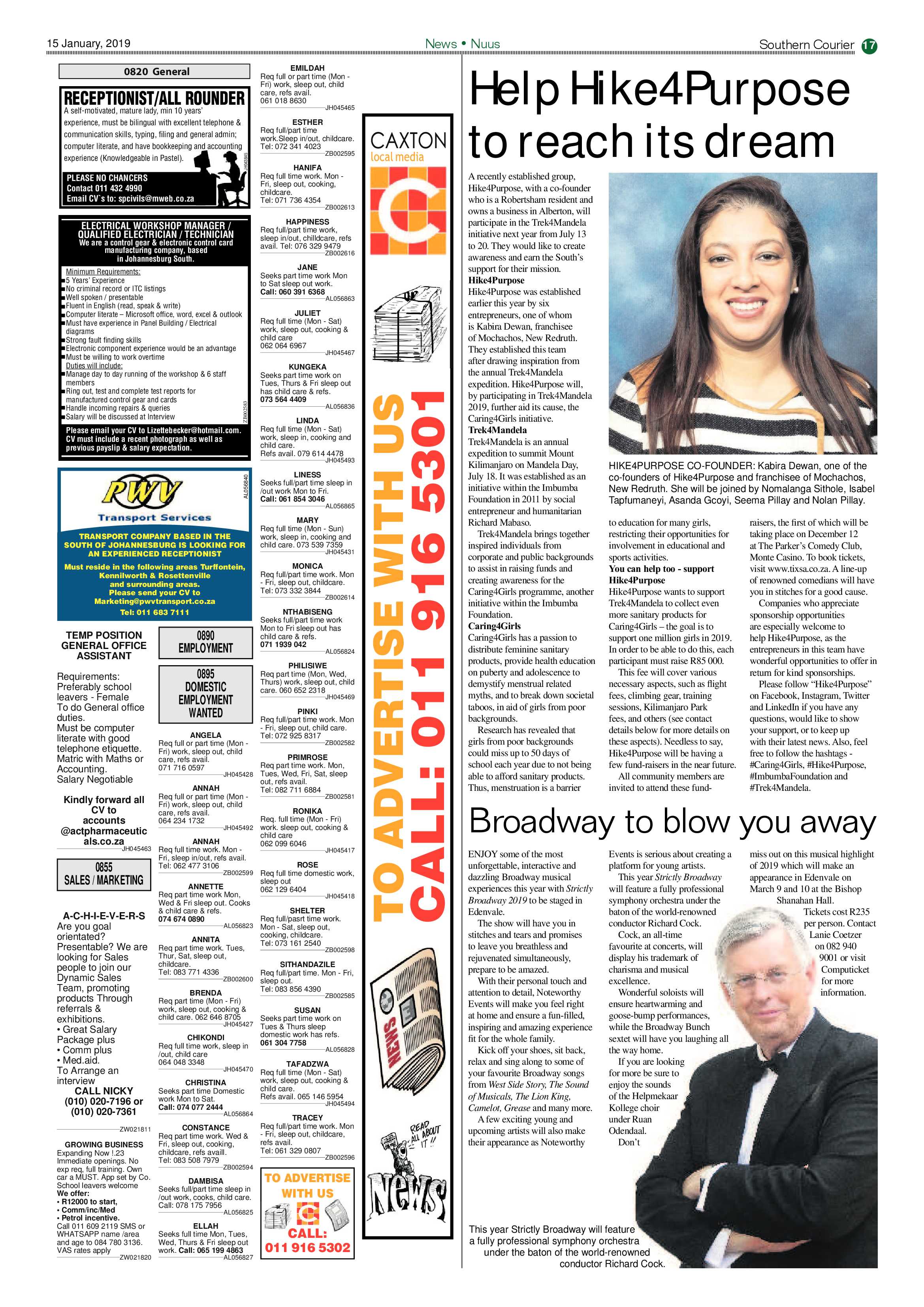 Southern Courier 15 January 2019 page 17